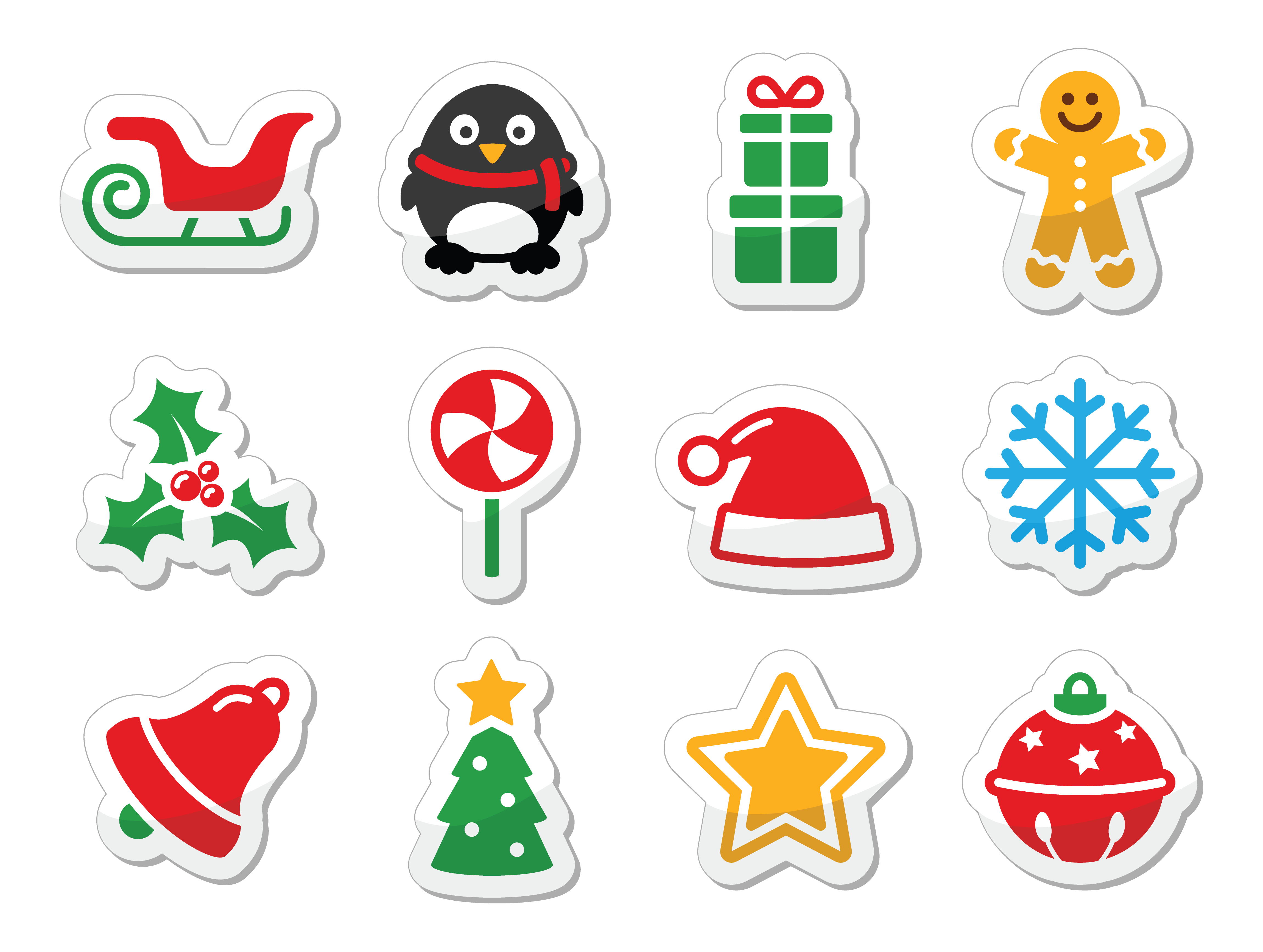 vector set of different xmas icons elements