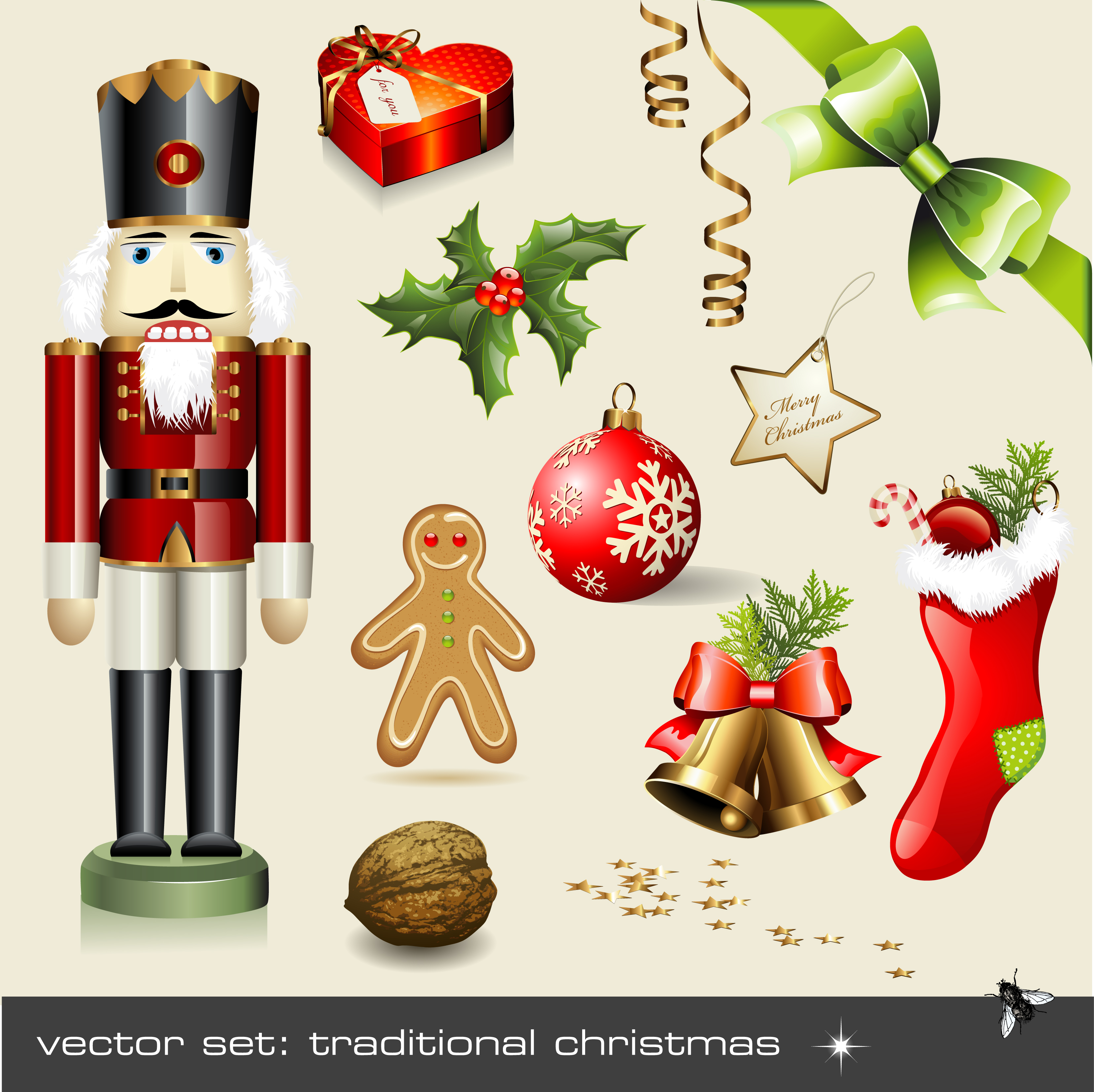 vector set of different xmas icons elements