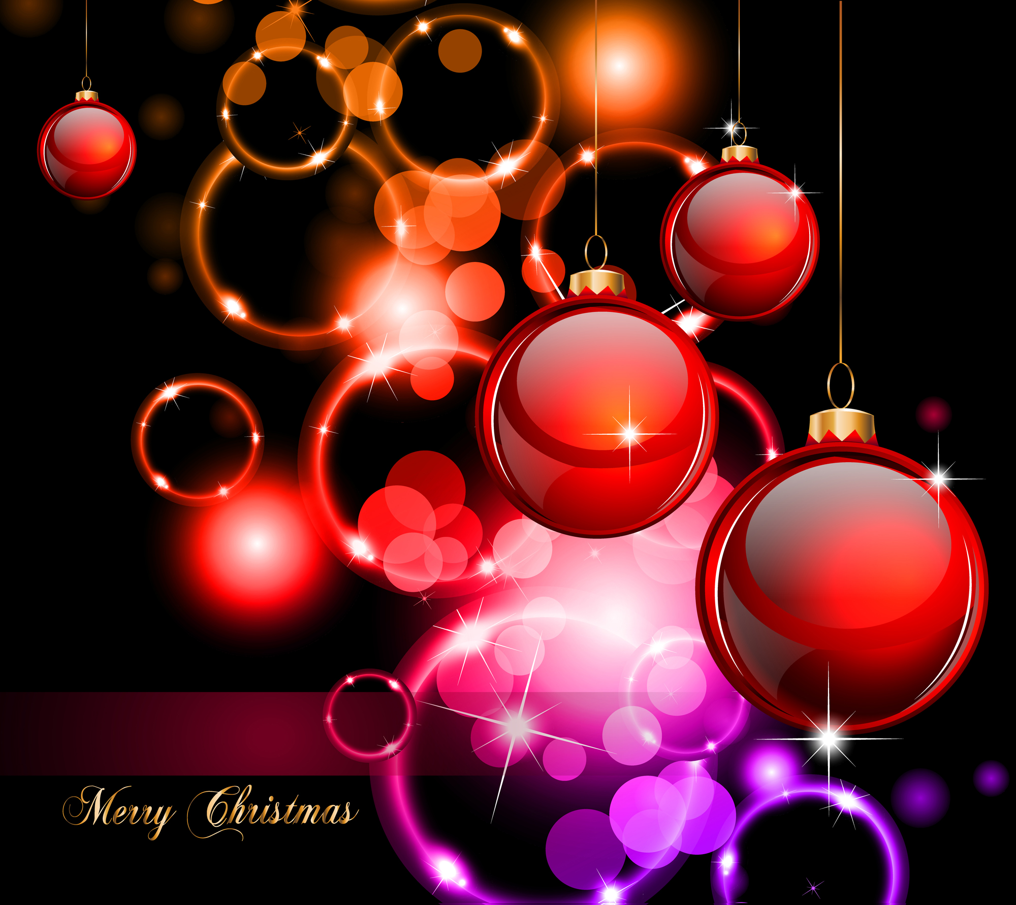 set of bright christmas card elements vector