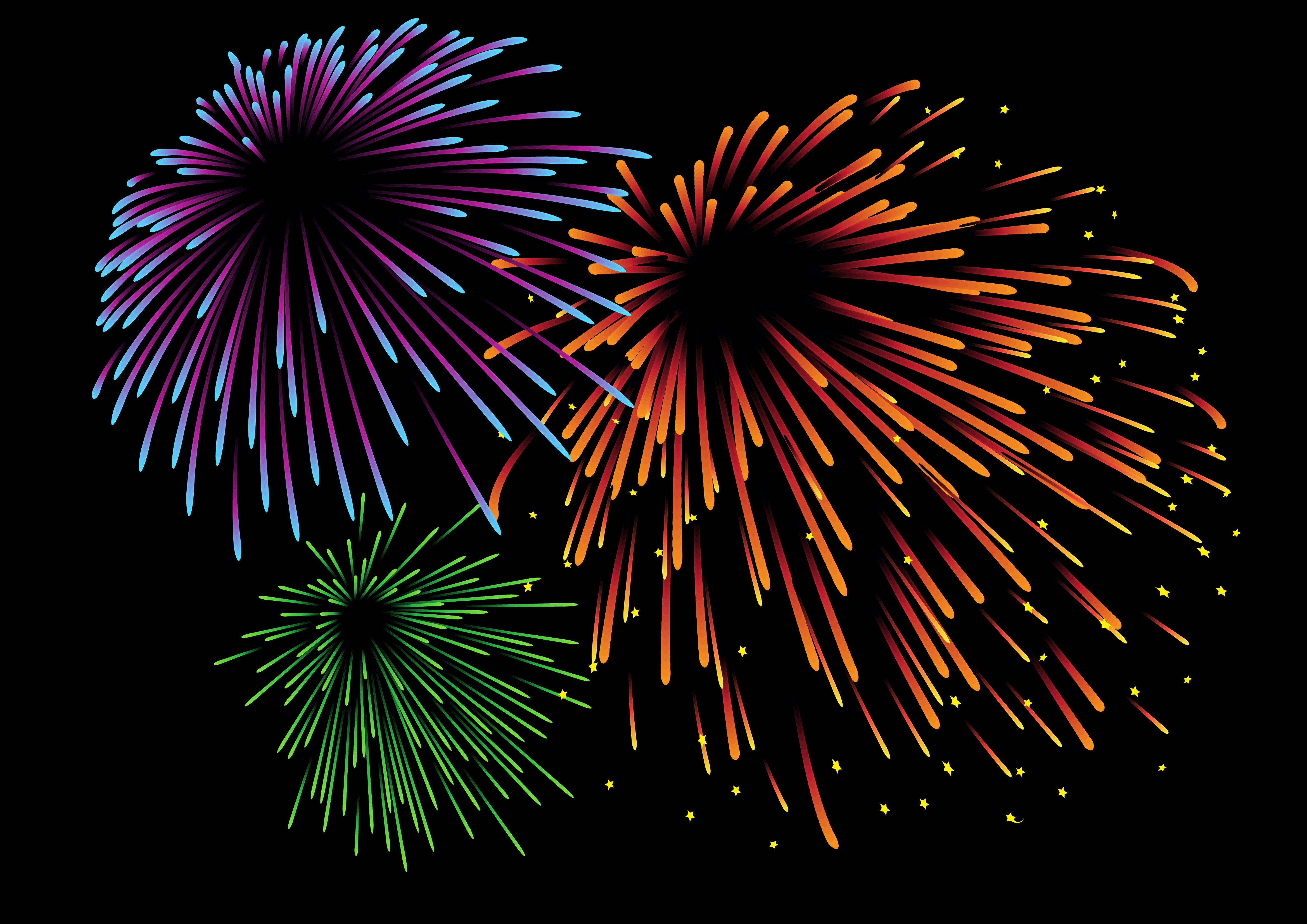 set of holiday fireworks design vector