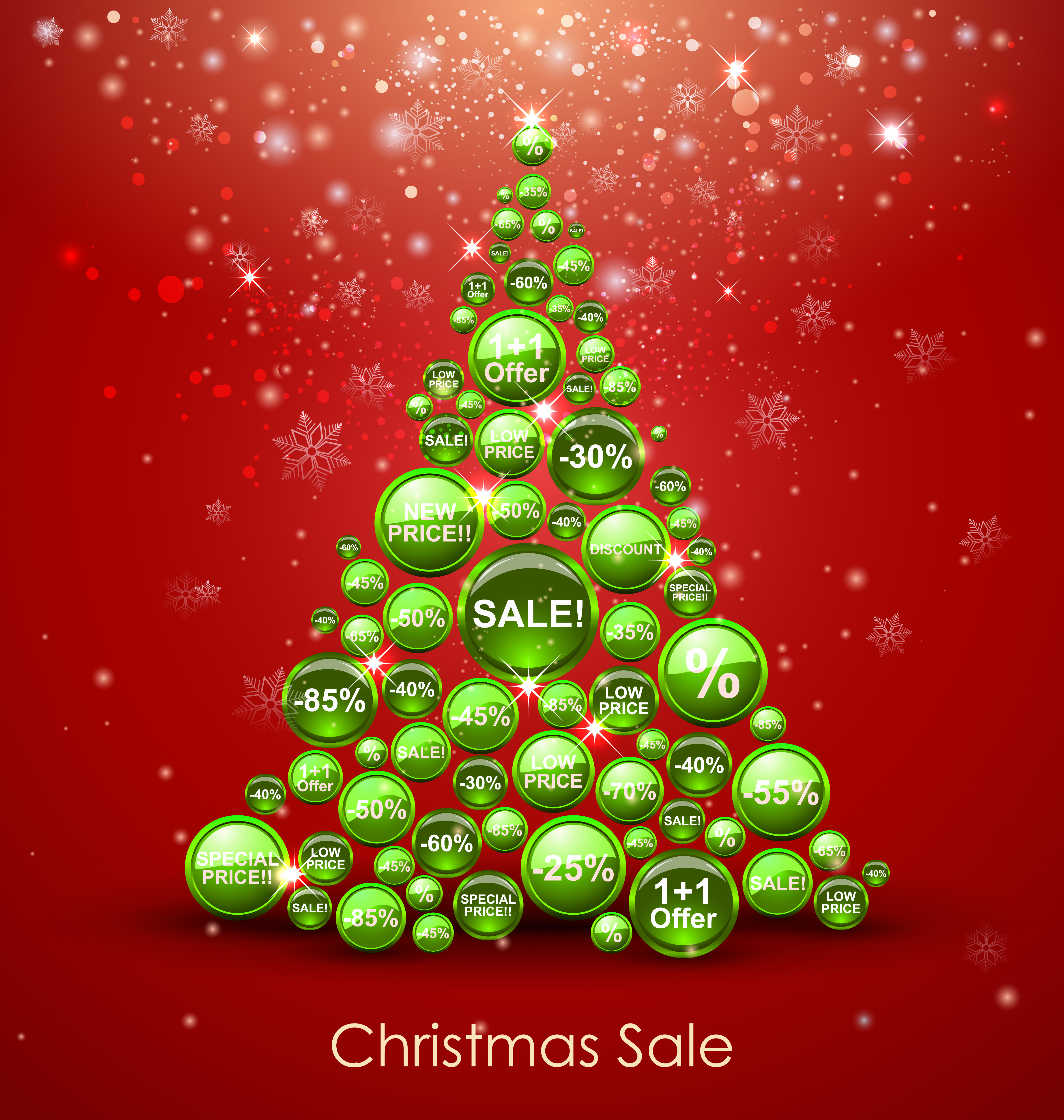 offbeat christmas tree design elements vector