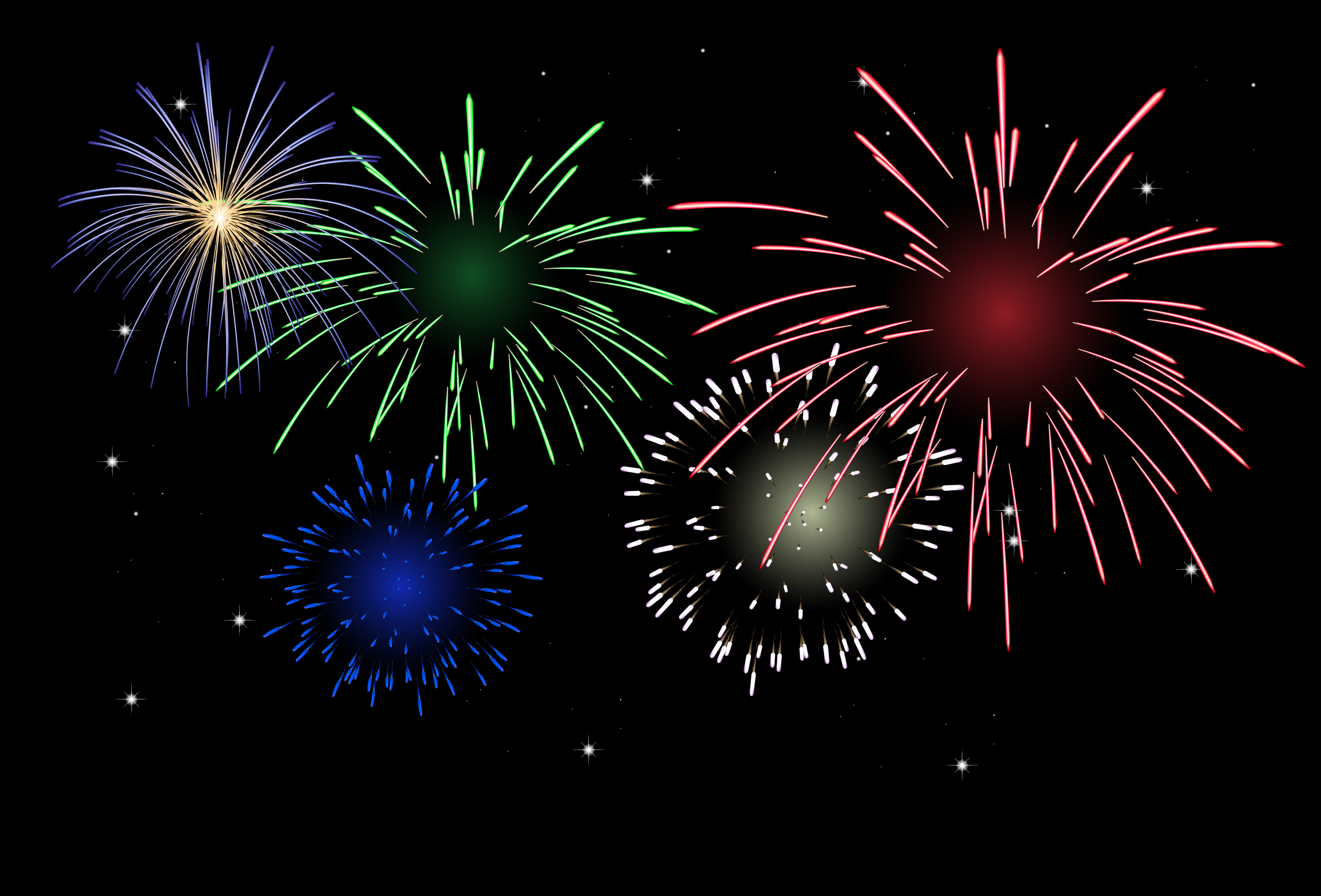 set of holiday fireworks design vector