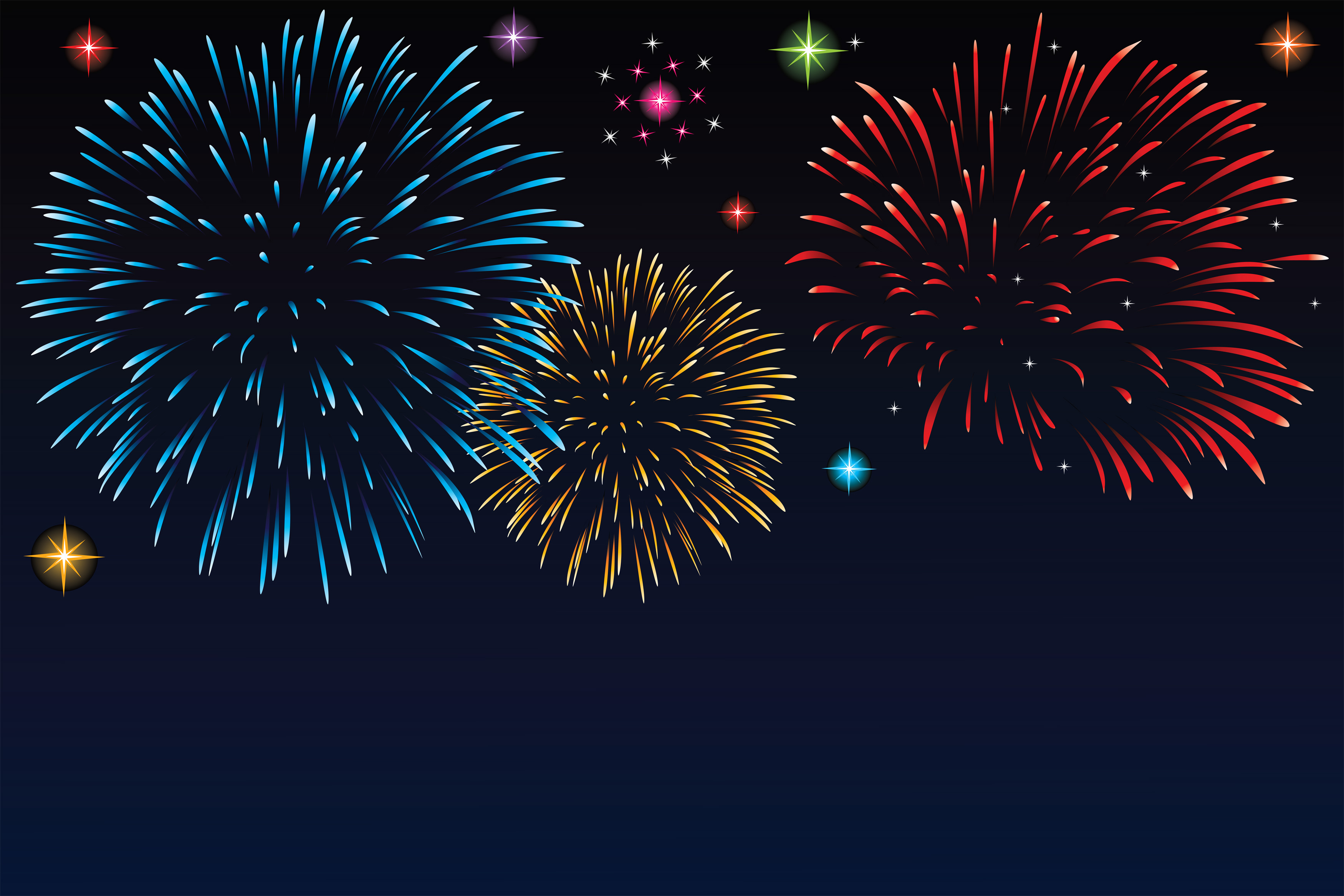 set of holiday fireworks design vector