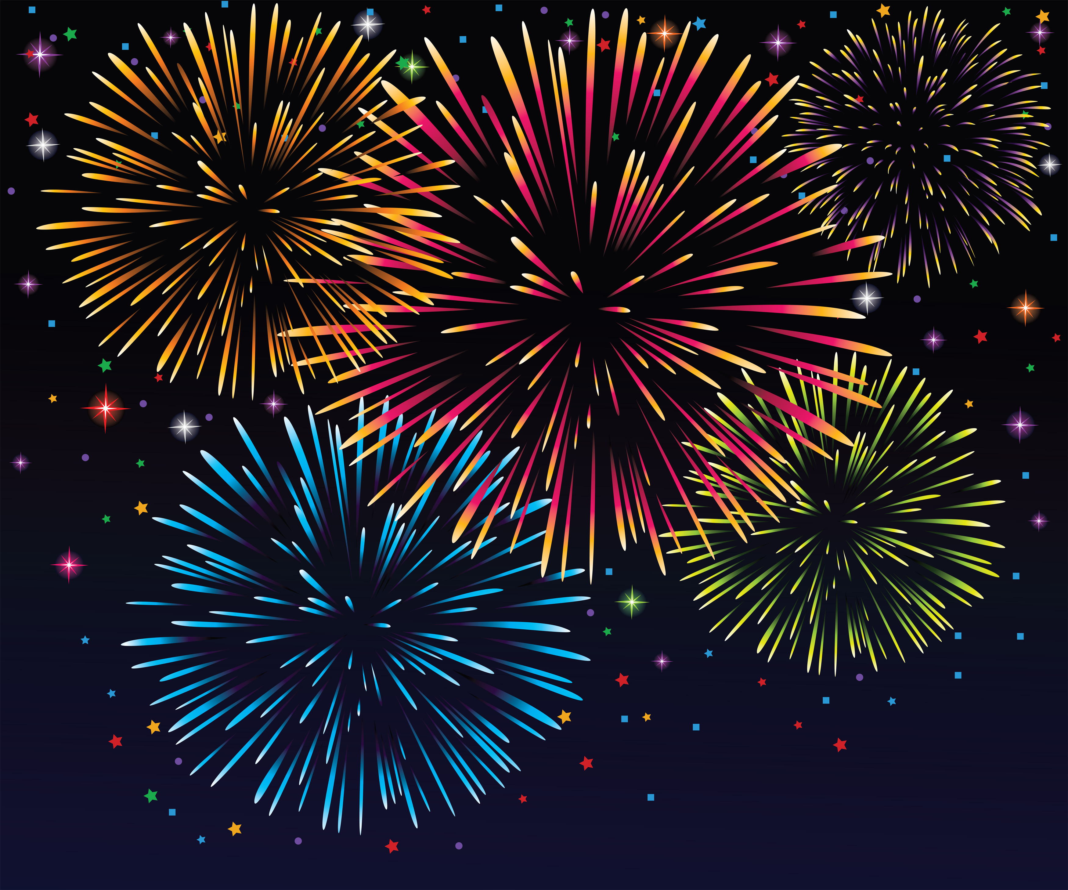 set of holiday fireworks design vector