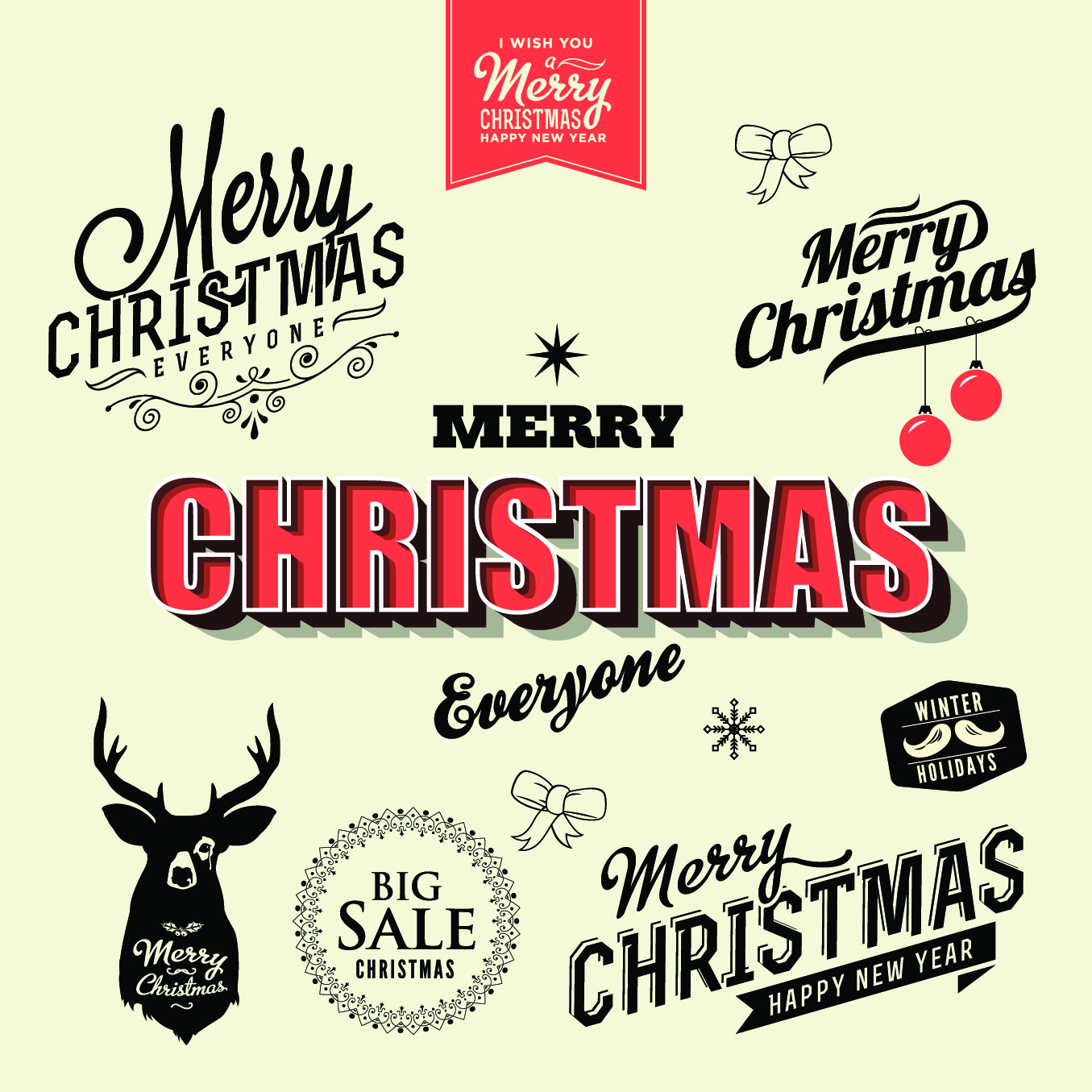 set of retro christmas and new year backgrounds vector