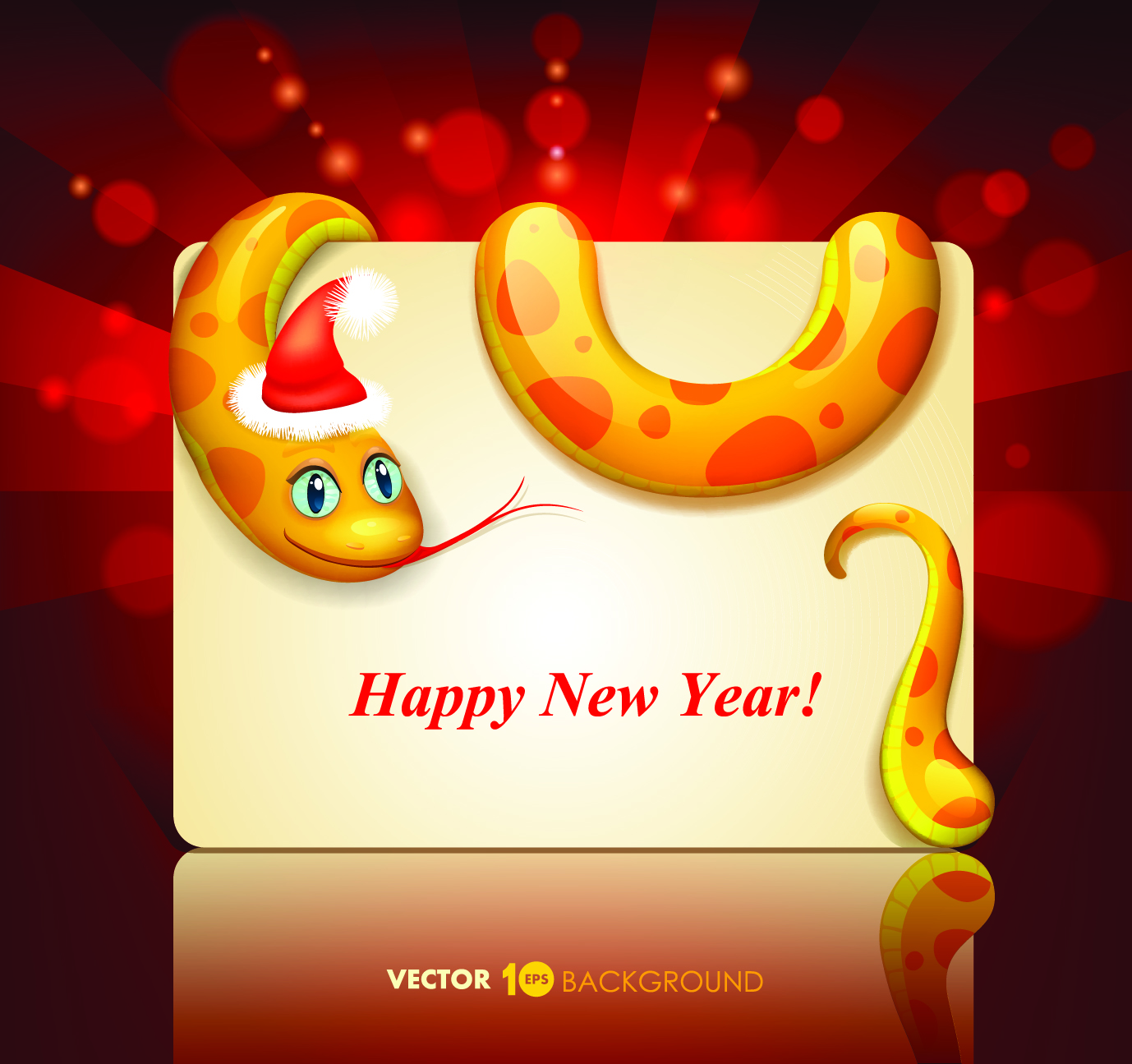 set of13 year snake card vector backgrounds