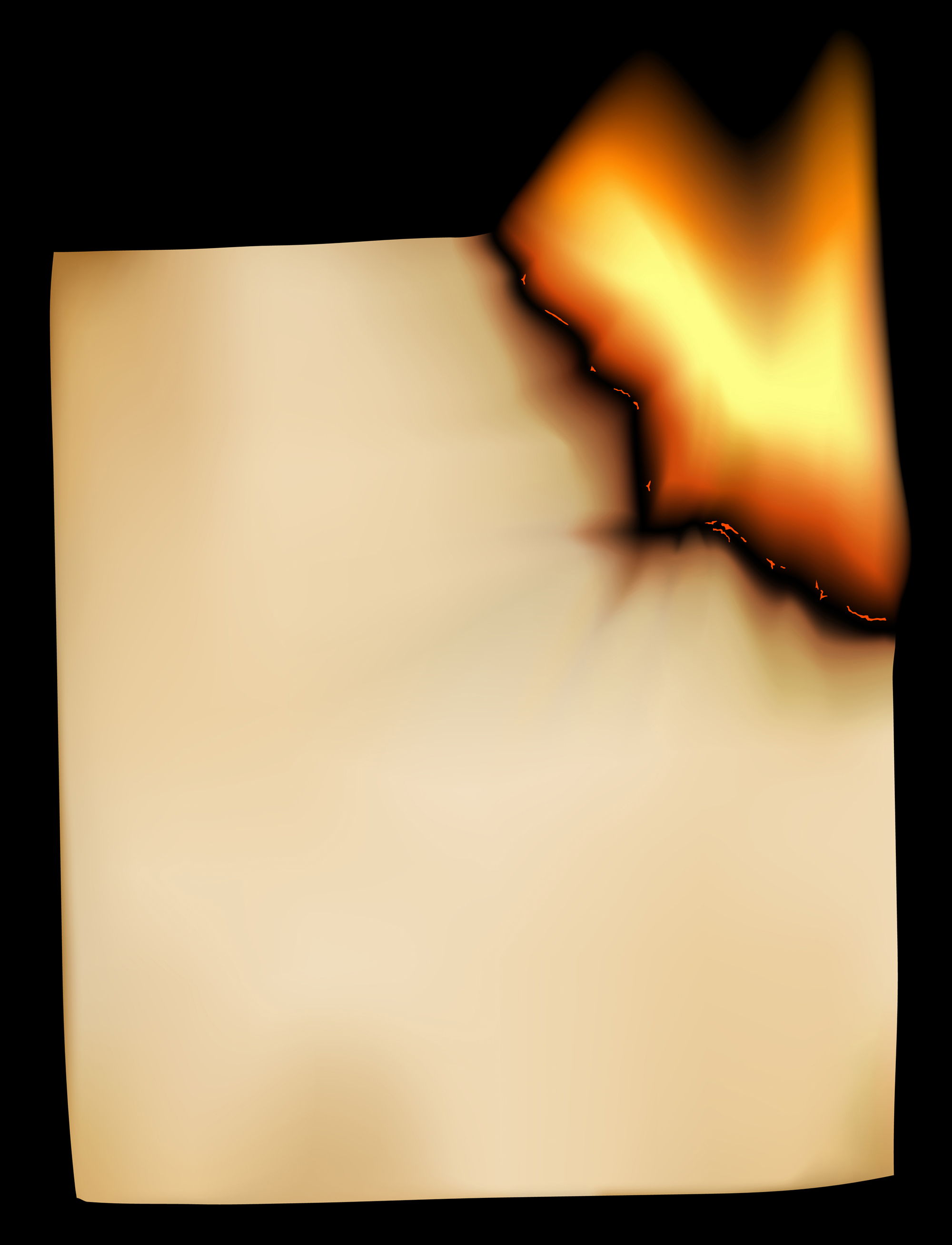 set of burning old paper design vector