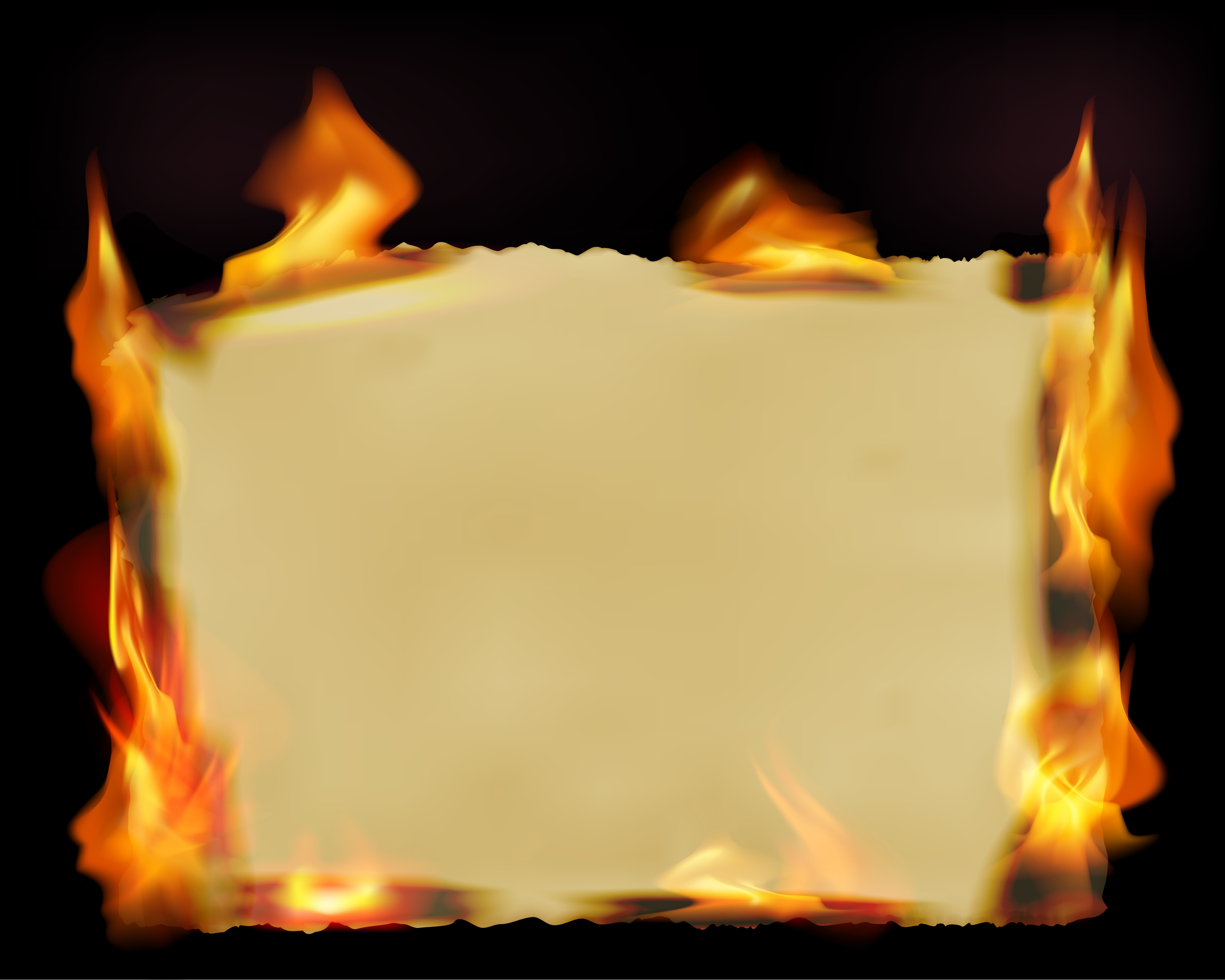 set of burning old paper design vector