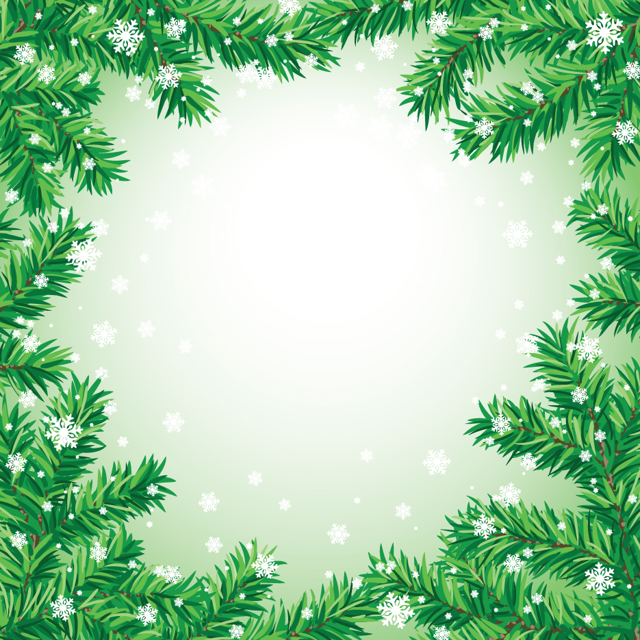 set of christmas needles frames vector