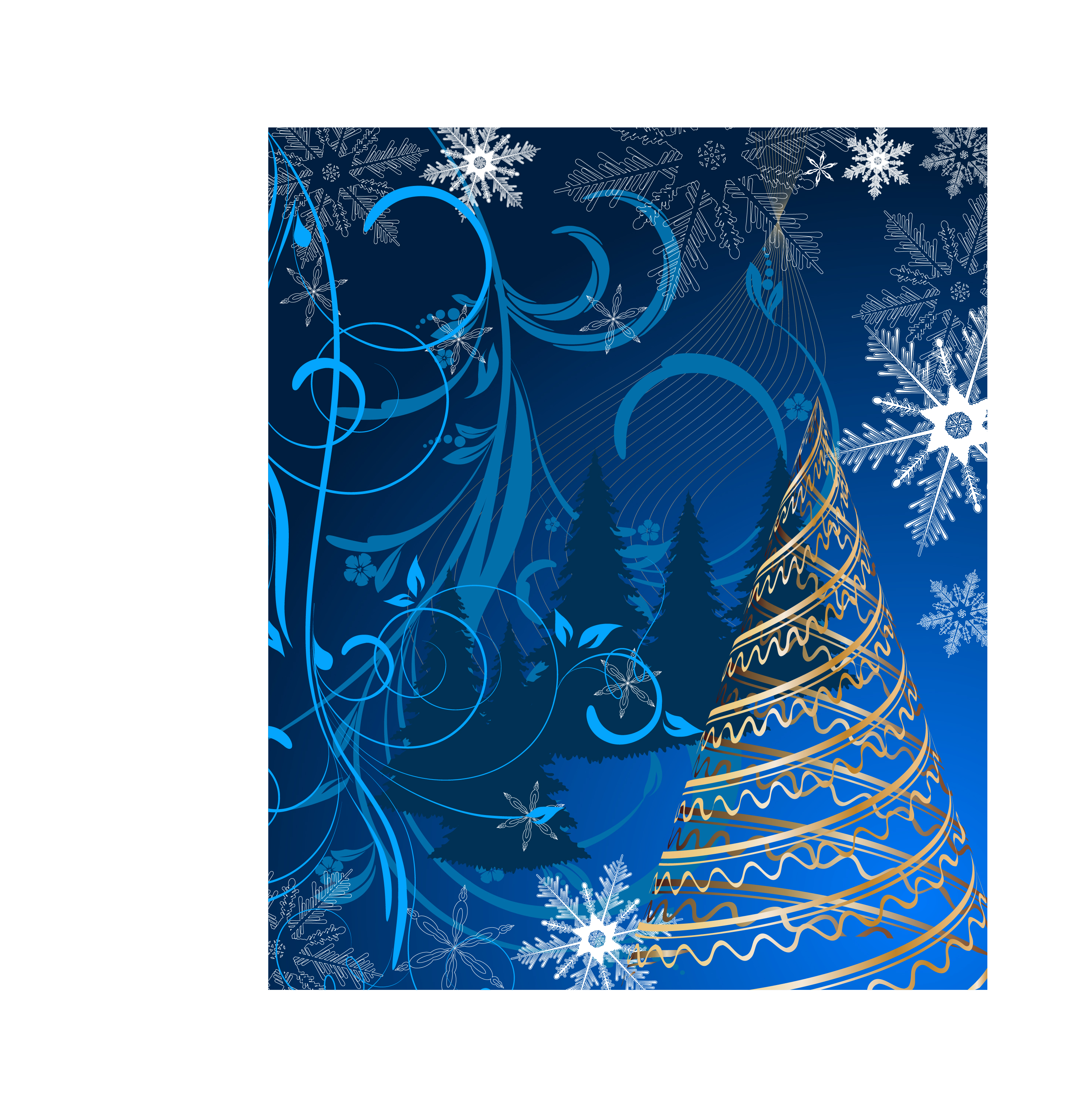 set of blue charm christmas cards vector