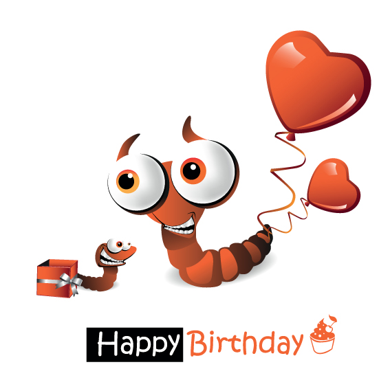 set of smile postcard happy birthday design vector