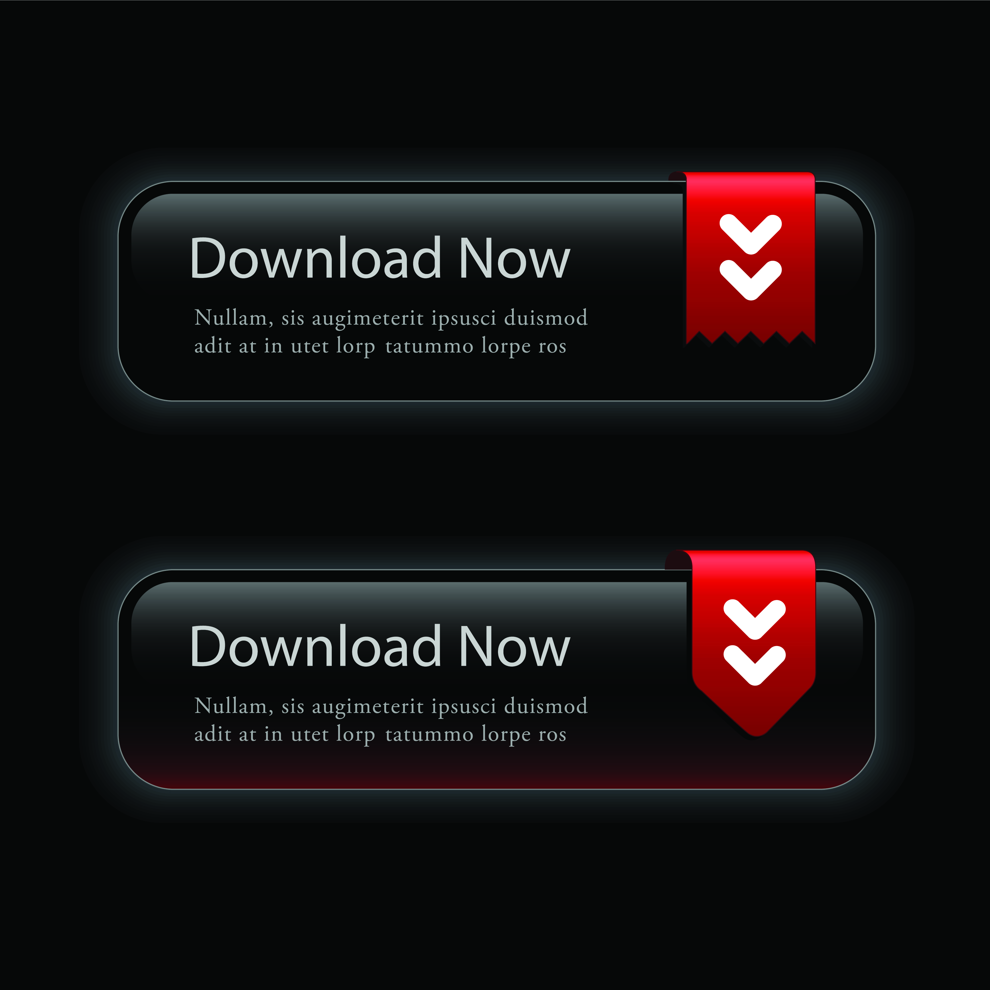 set of black texture web button vector graphics