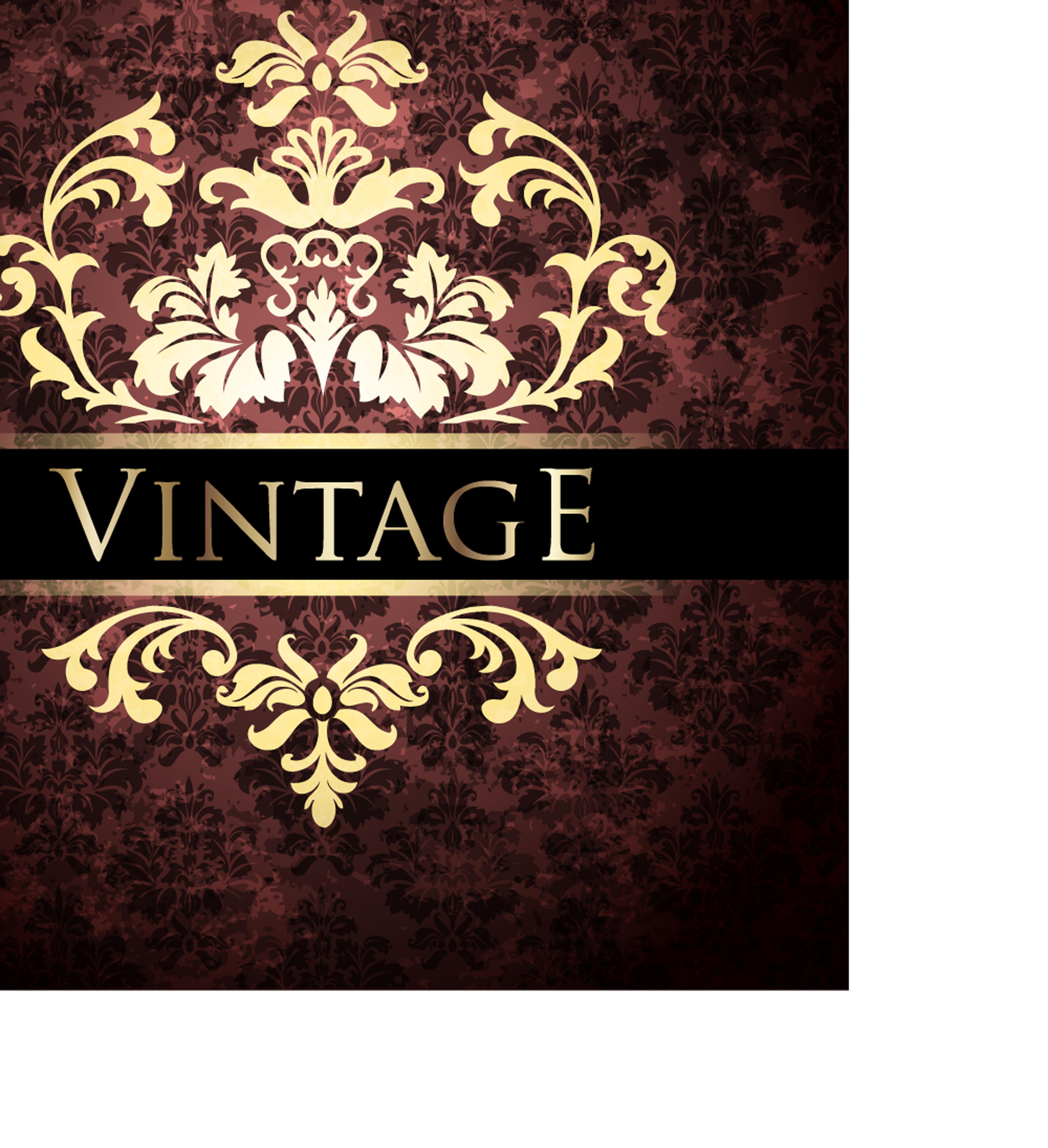 ornate vintage golden frame backgrounds vector