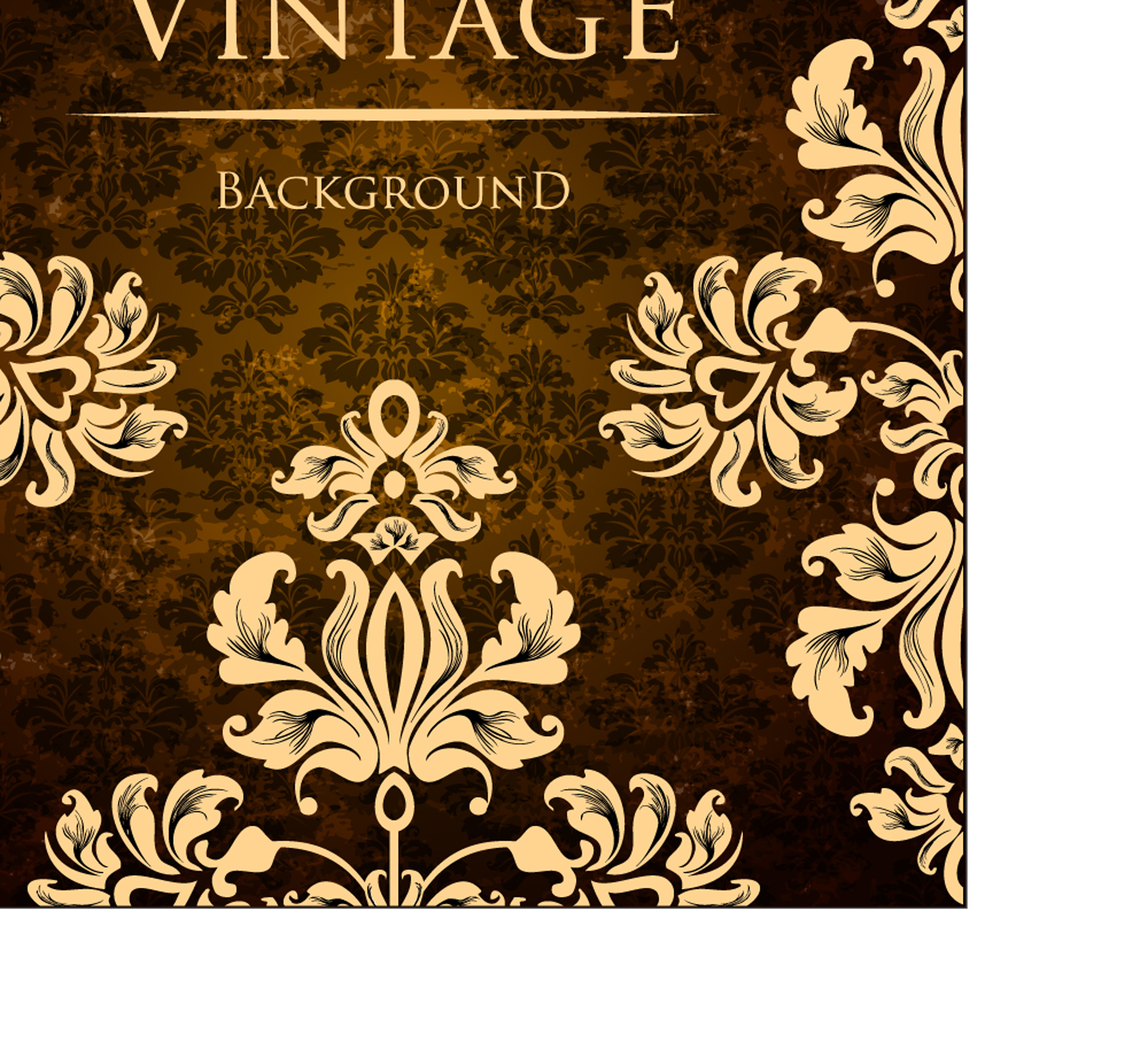 ornate vintage golden frame backgrounds vector