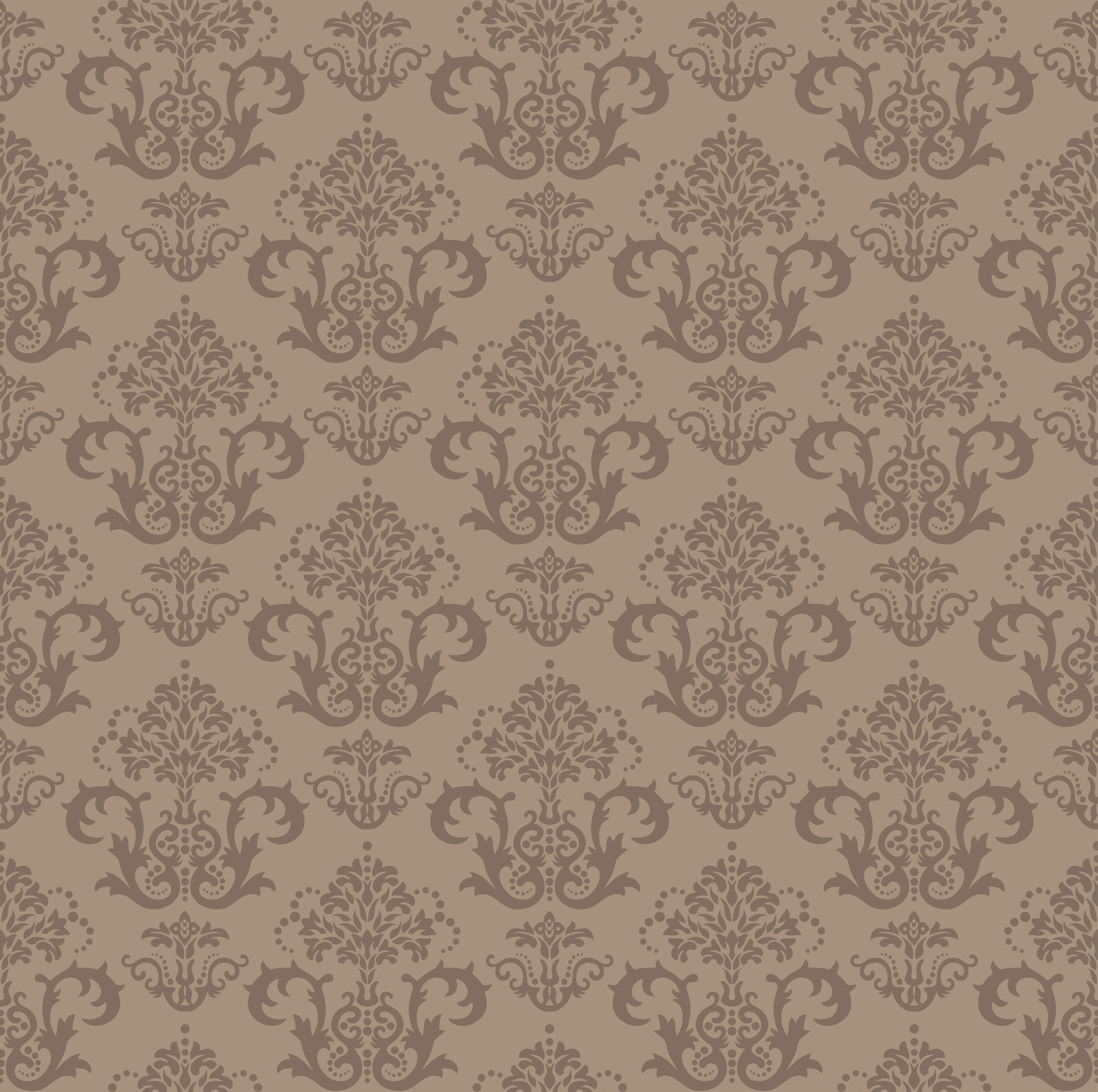 set of modern brown floral pattern vector