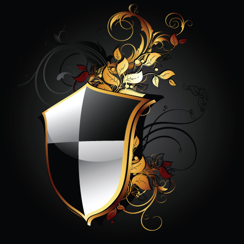 luxurious of heraldic shield design vector