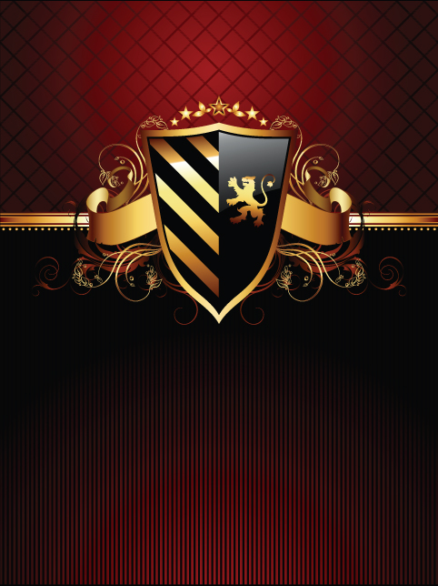 luxurious of heraldic shield design vector