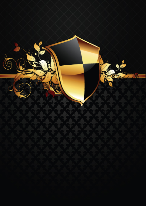 luxurious of heraldic shield design vector