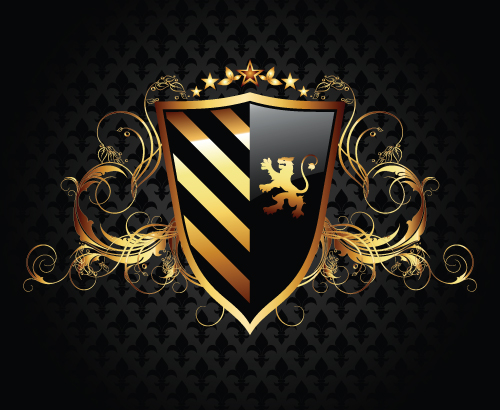 luxurious of heraldic shield design vector