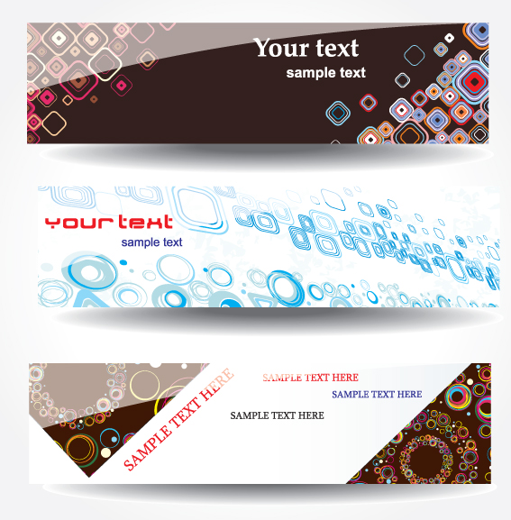 set of different abstract banners design vector