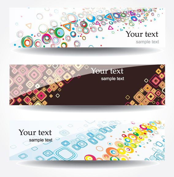 set of different abstract banners design vector