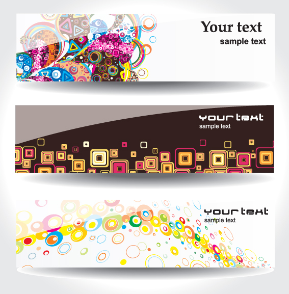 set of different abstract banners design vector