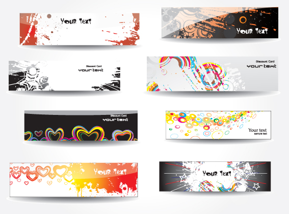 set of different abstract banners design vector