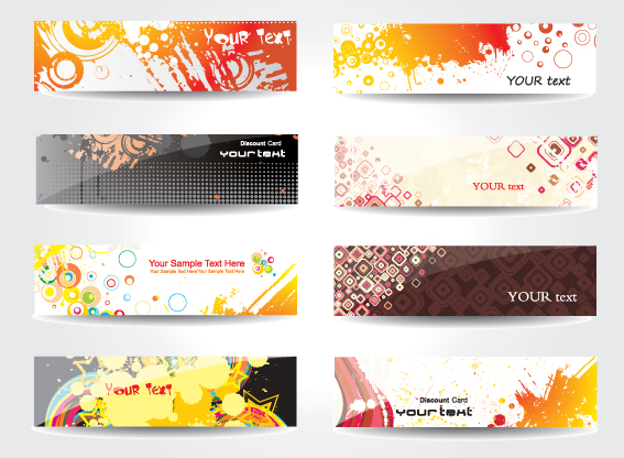 set of different abstract banners design vector