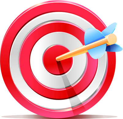 red target aim with darts elements vector