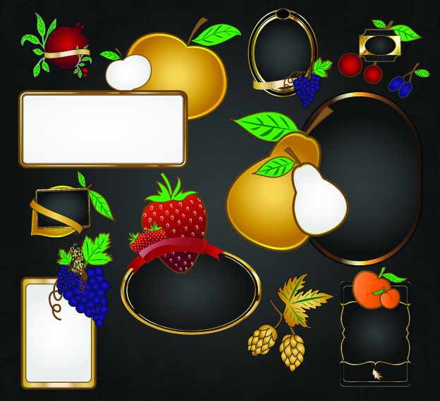 set of vintage colored labels vector graphic