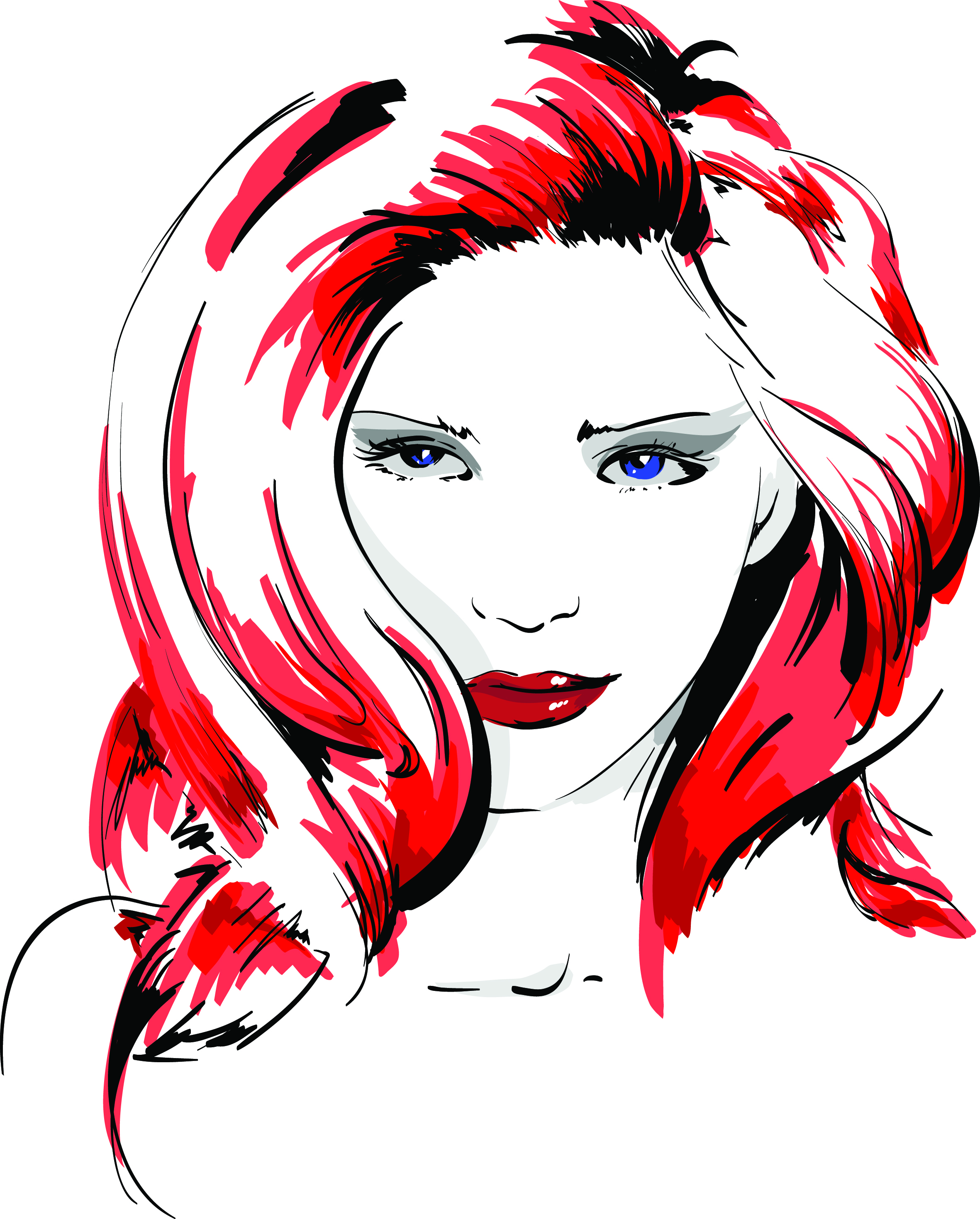 set of hand drawn fashion model vector graphics