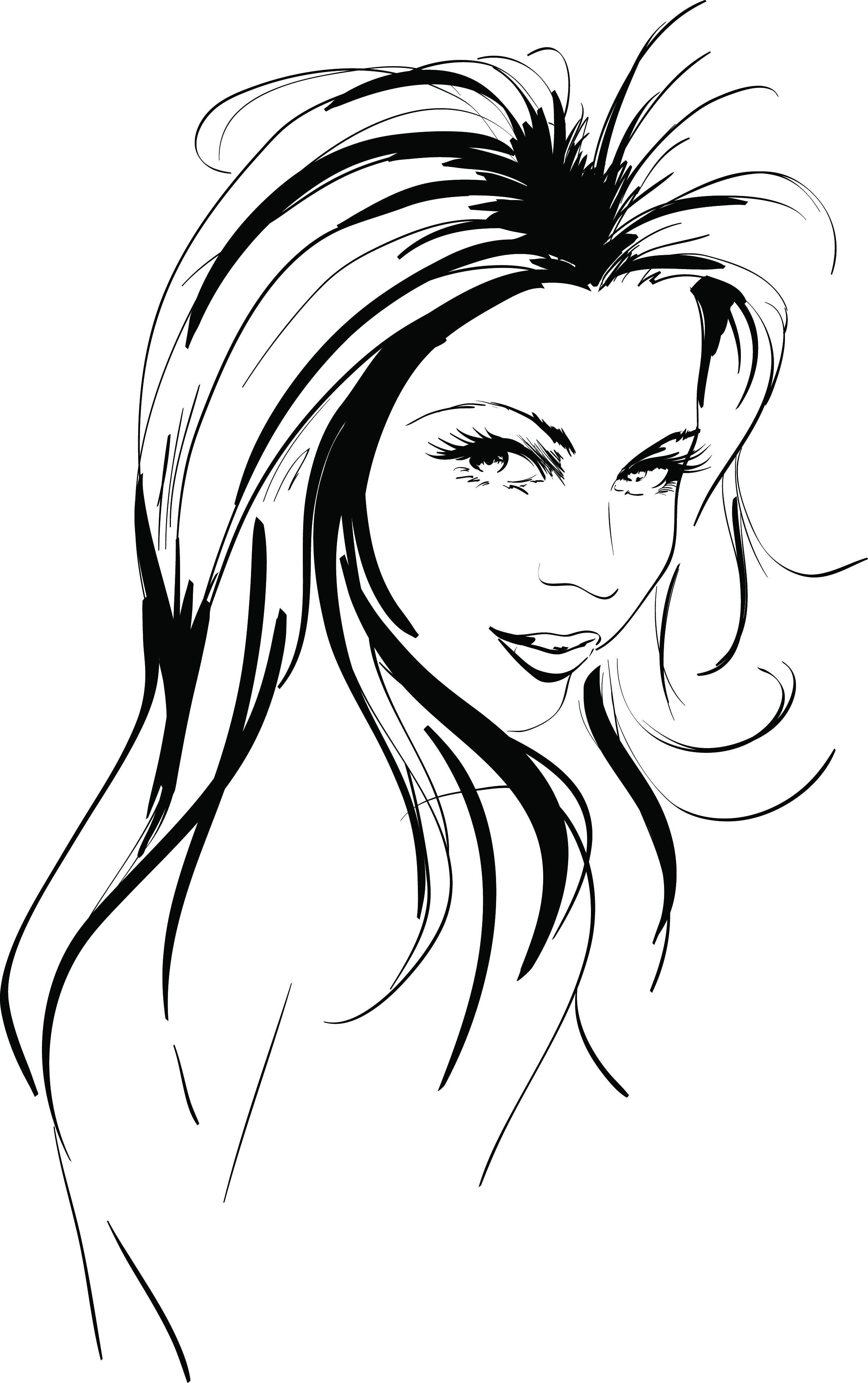 set of hand drawn fashion model vector graphics