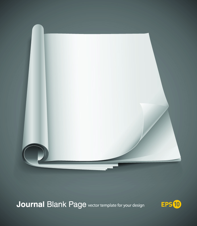 set of journal blank page design vector