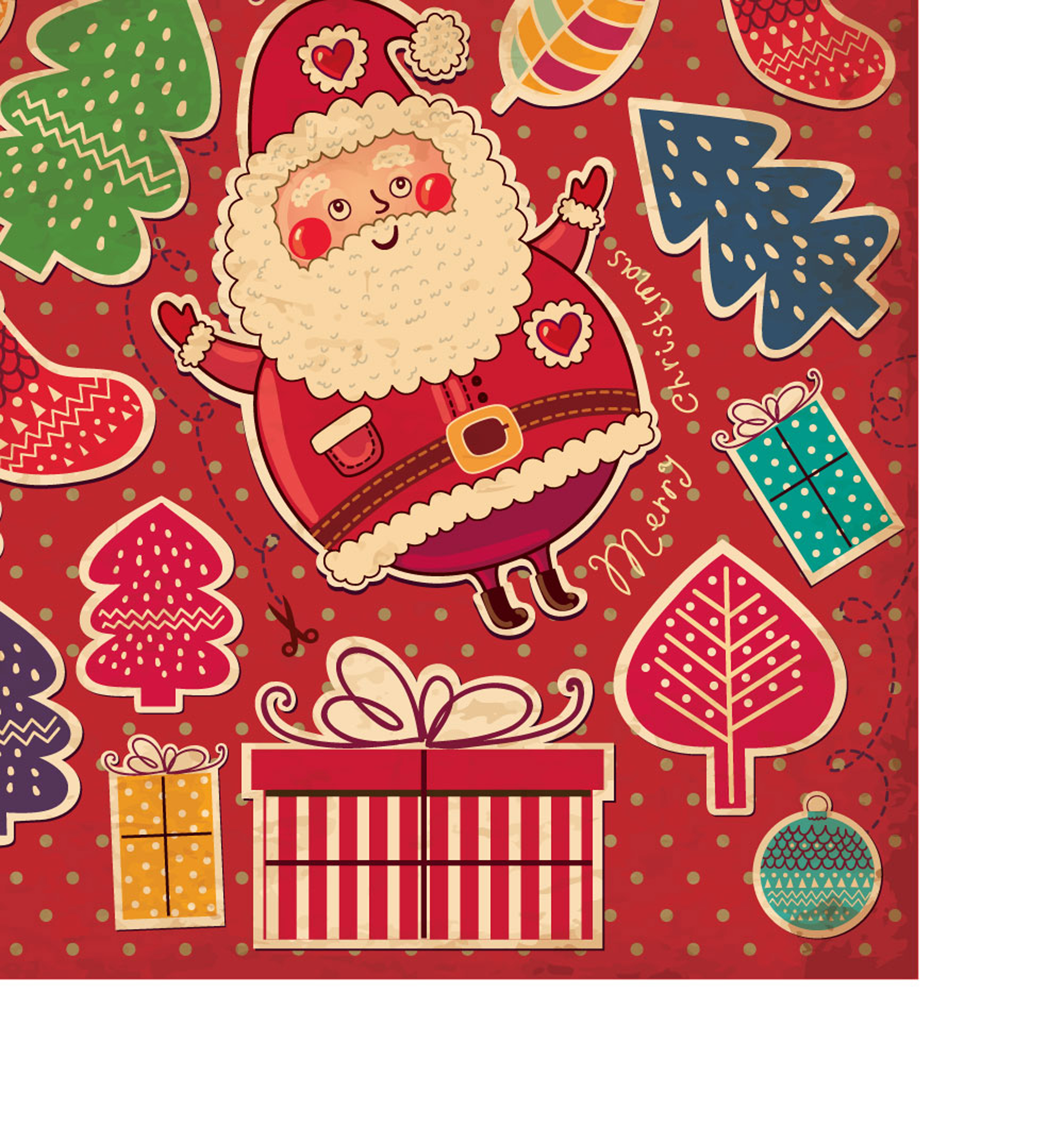 santa claus and xmas stickers vector grahpic