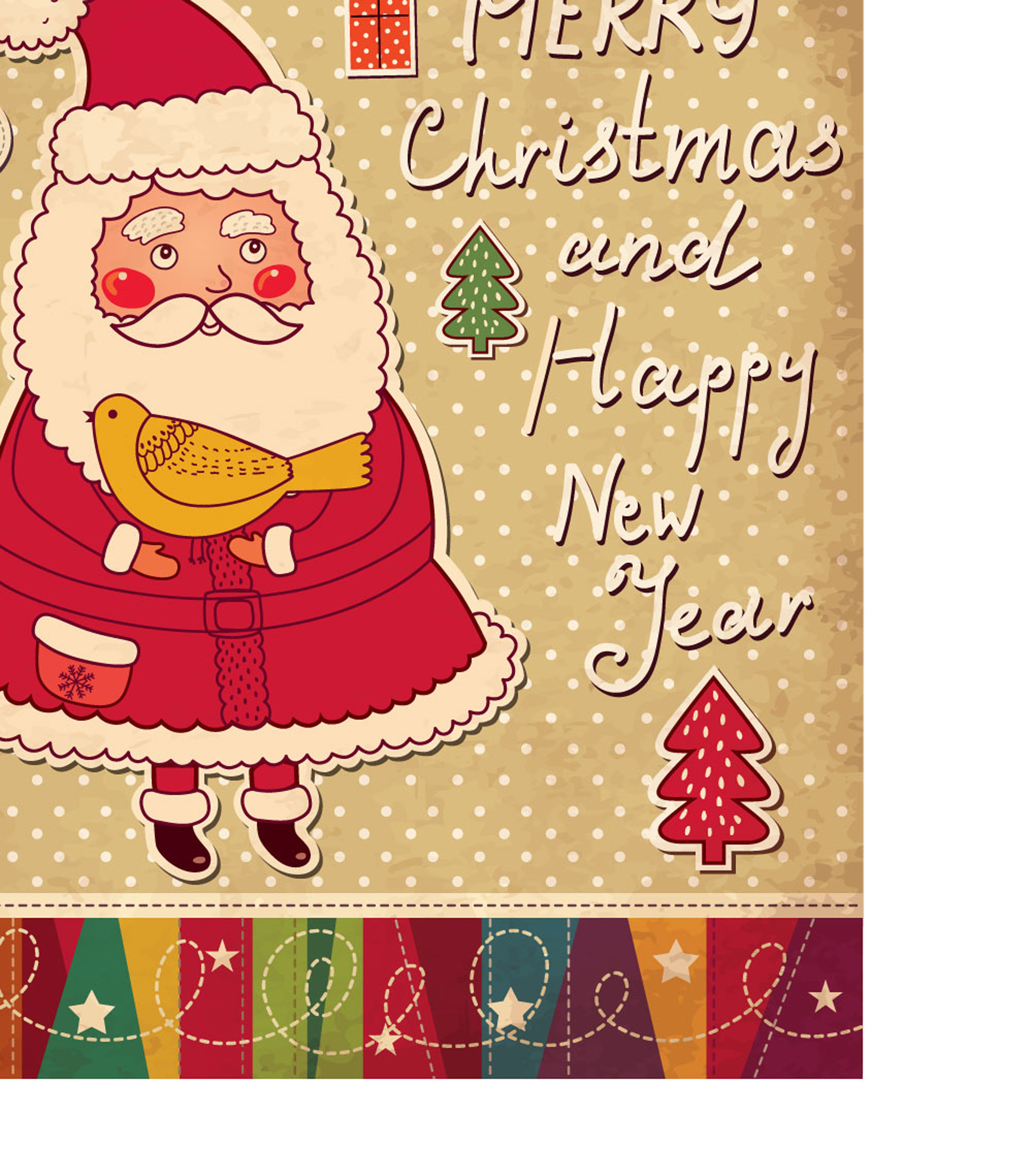 santa claus and xmas stickers vector grahpic