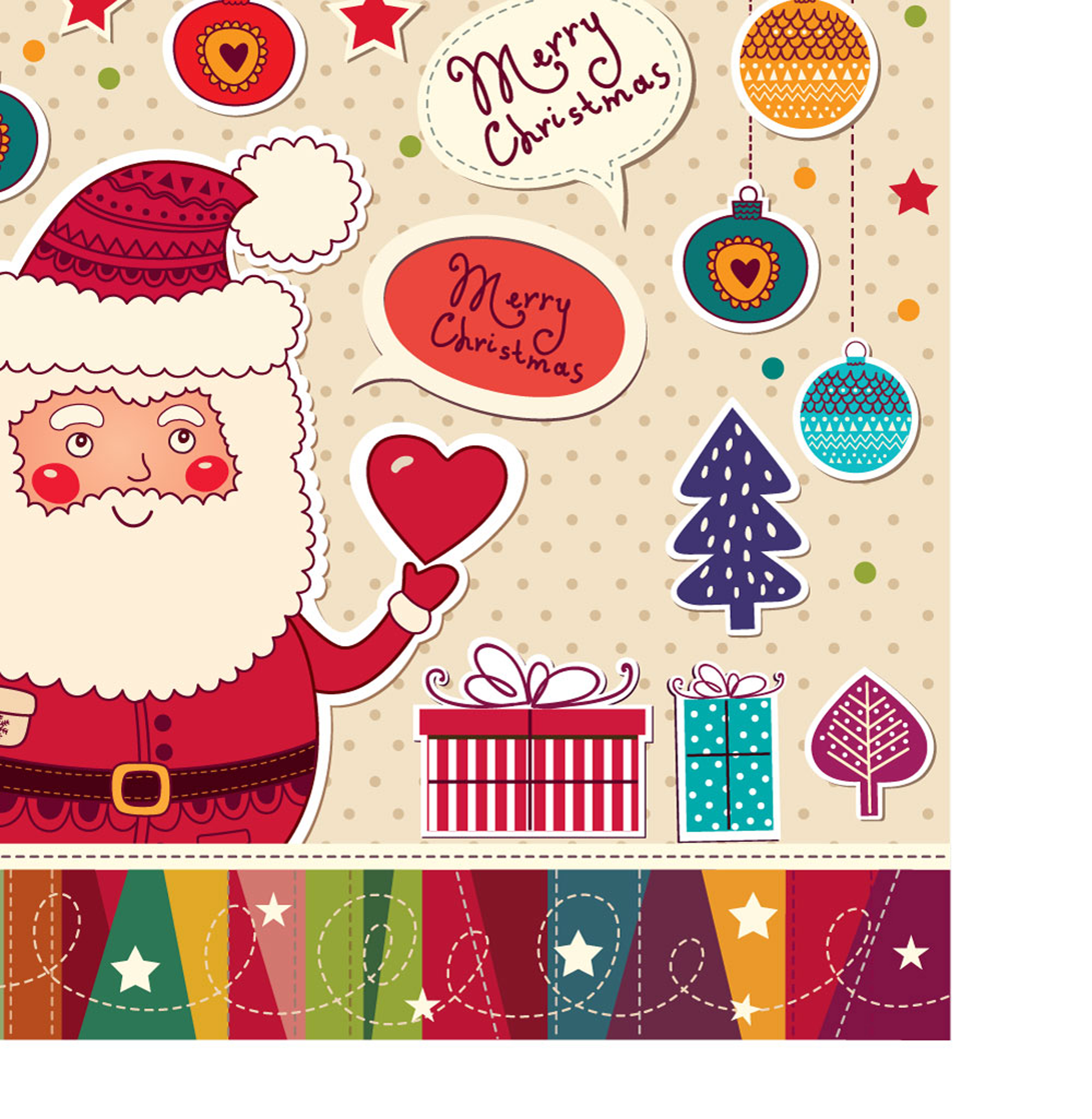 santa claus and xmas stickers vector grahpic