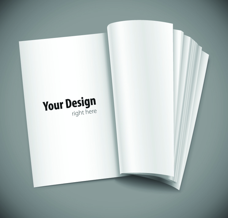 set of journal blank page design vector