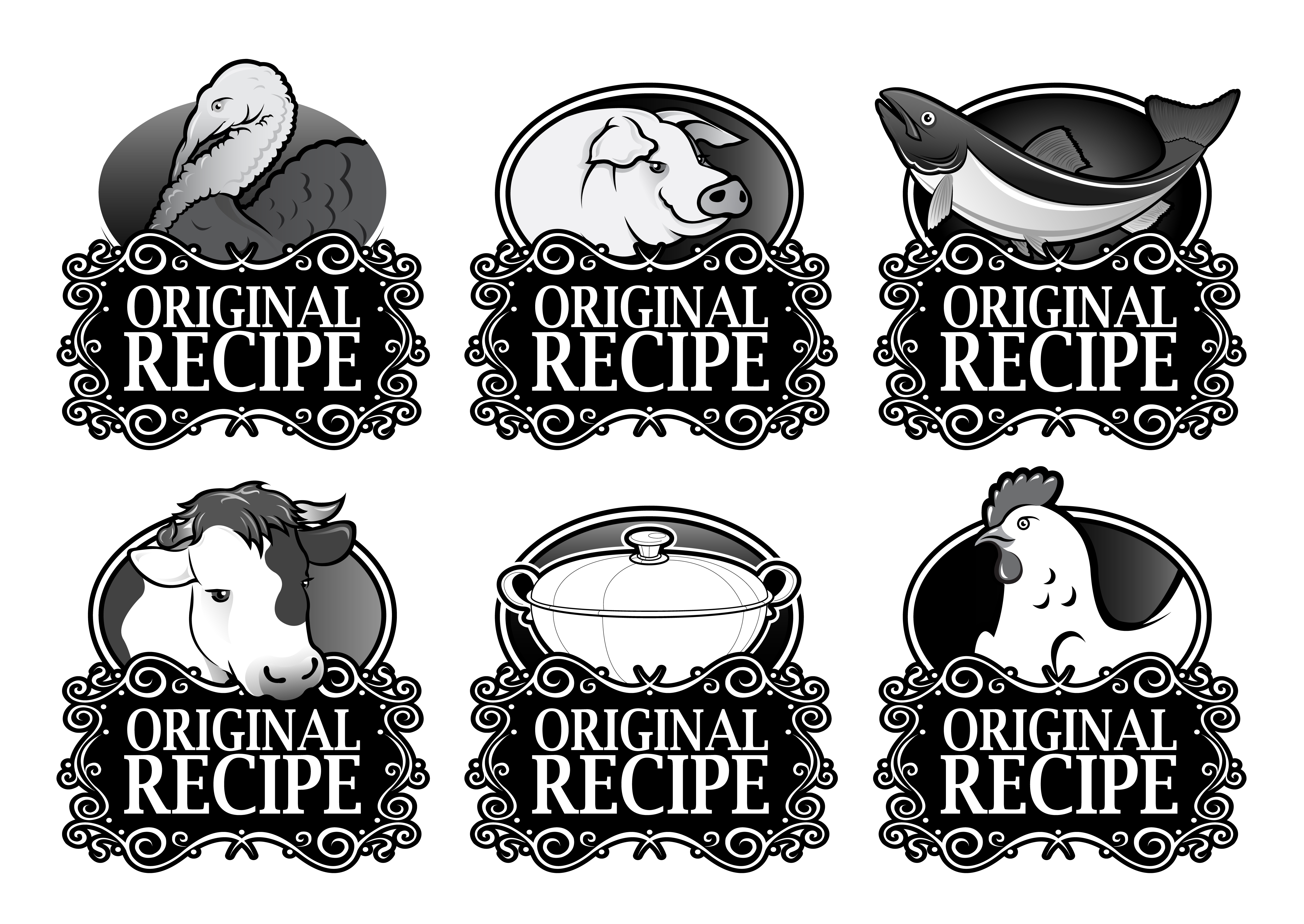 set of recipe labels vector