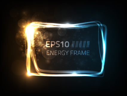 sparkling energy frame vector graphics