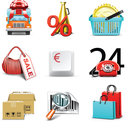 set of business finance icons vector