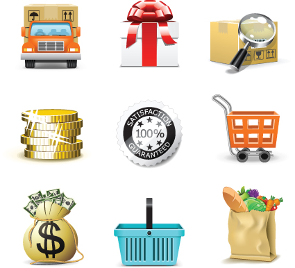 set of business finance icons vector