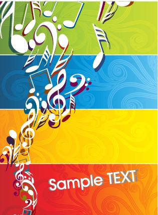 set of musical backgrounds vector graphic