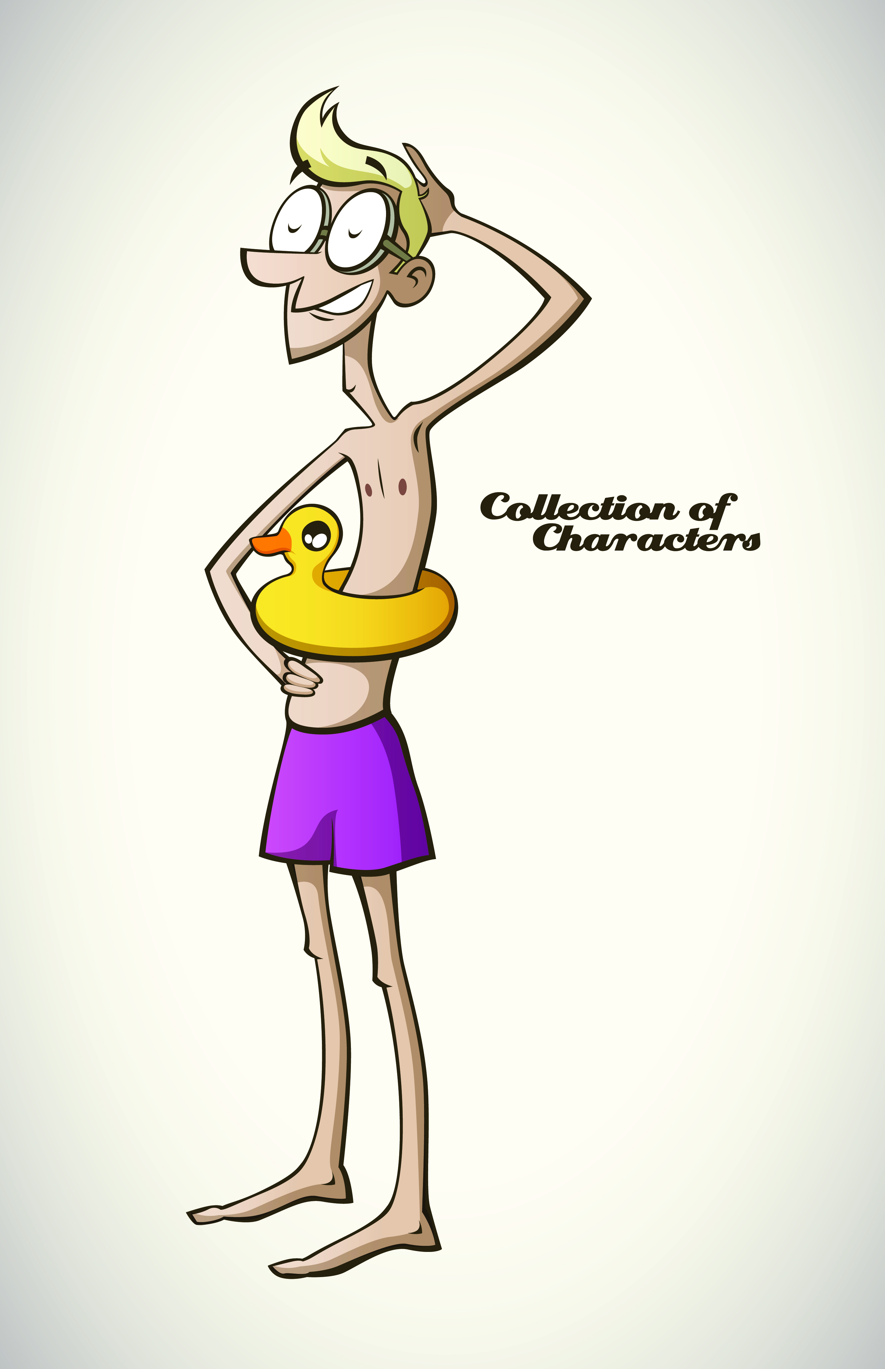 funny cartoon people elements vector graphics