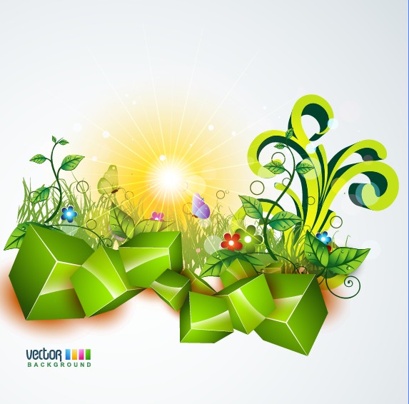 shiny nature background vector graphics