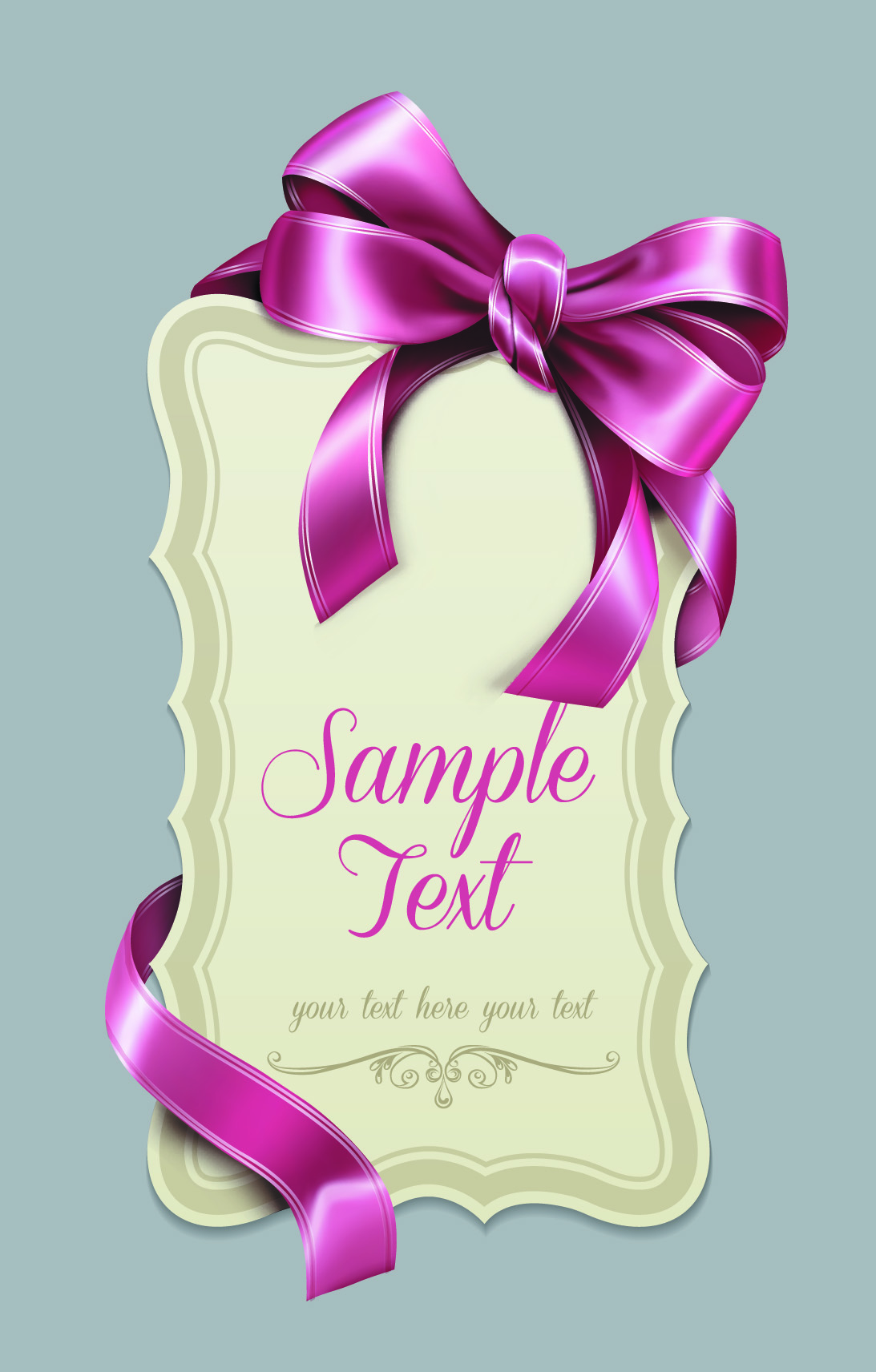 pretty bows cards vector graphic