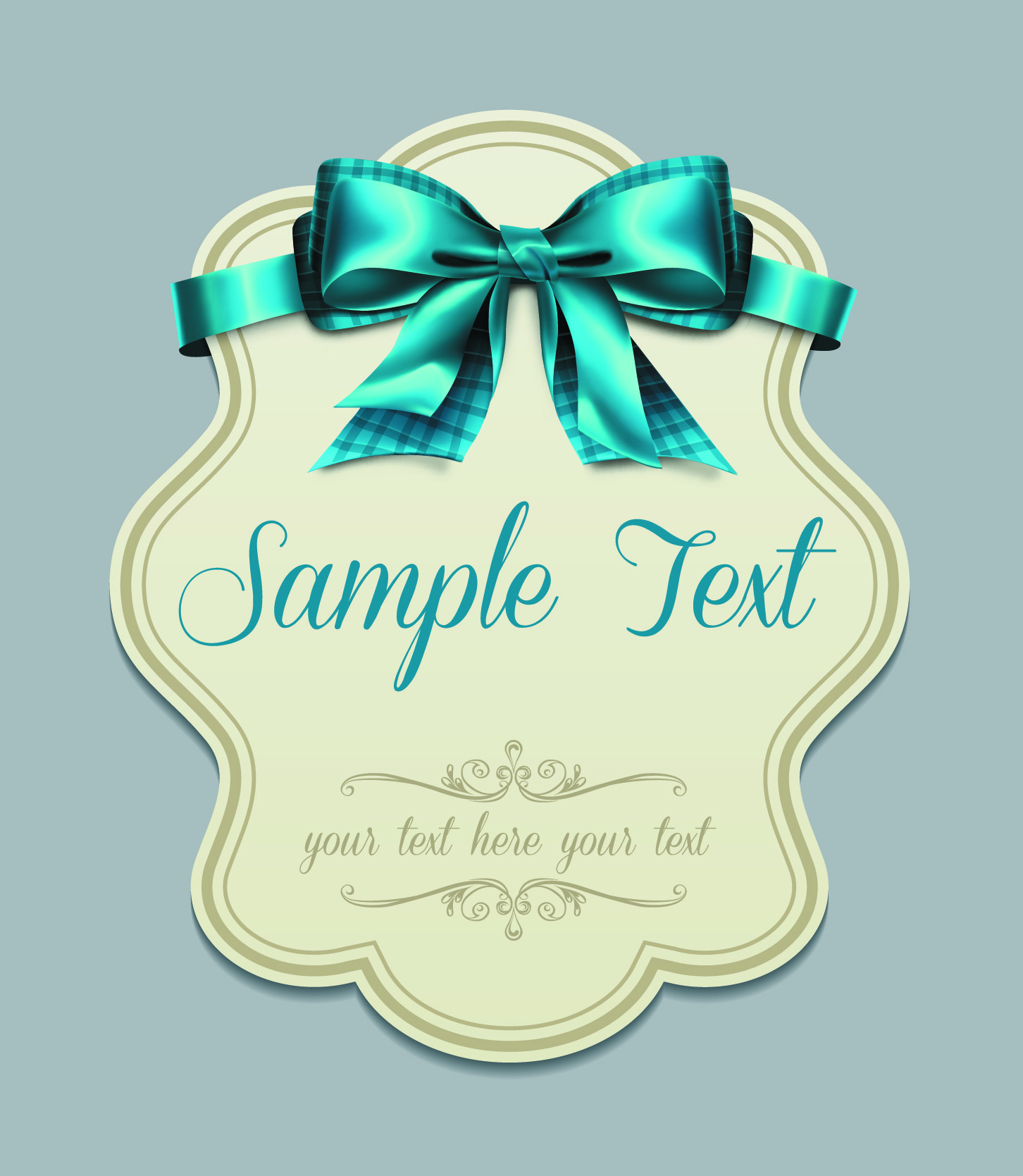 pretty bows cards vector graphic