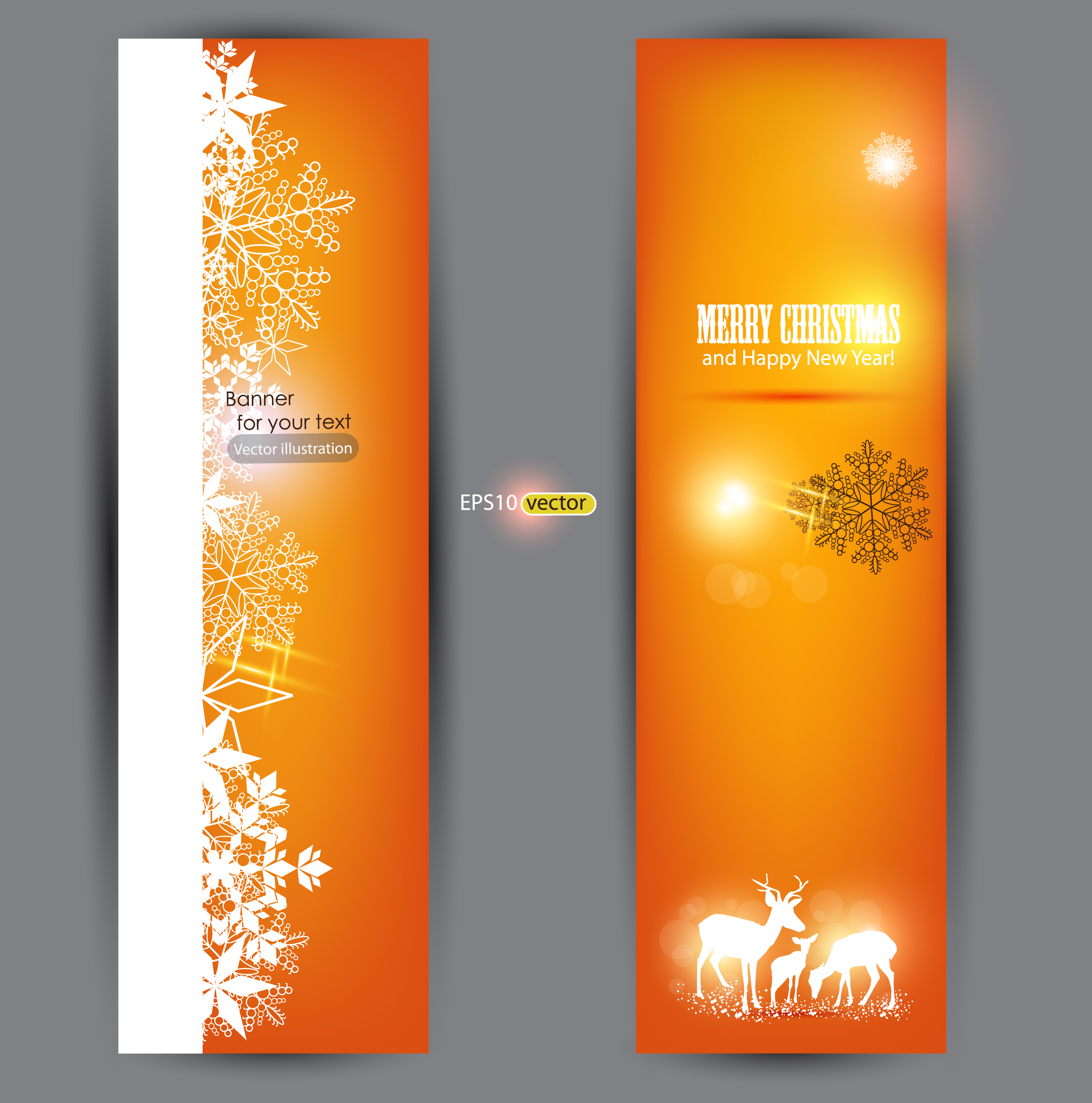 orange xmas banner vector