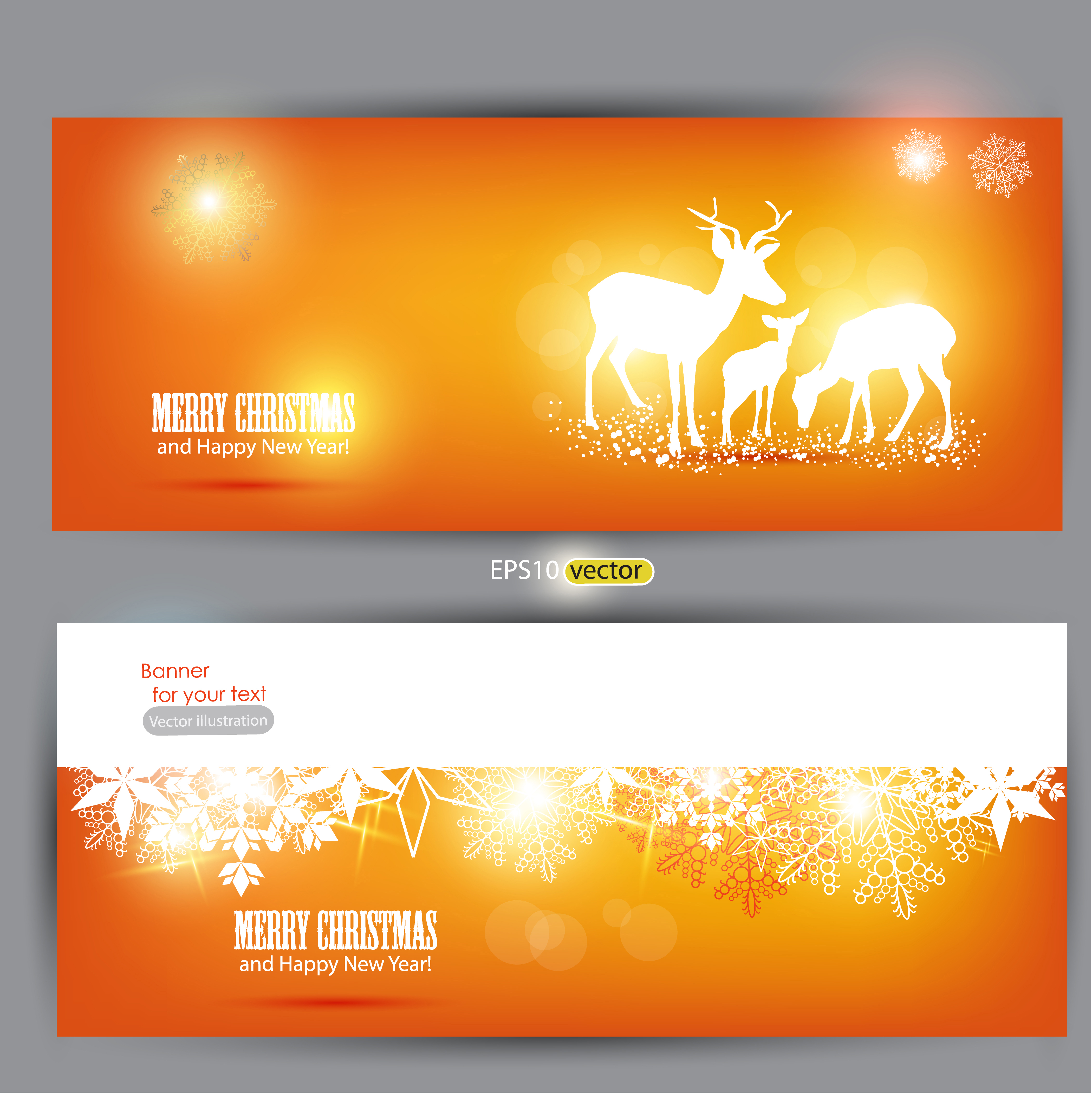 orange xmas banner vector