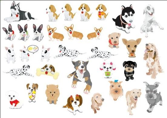 various cute dog element vector