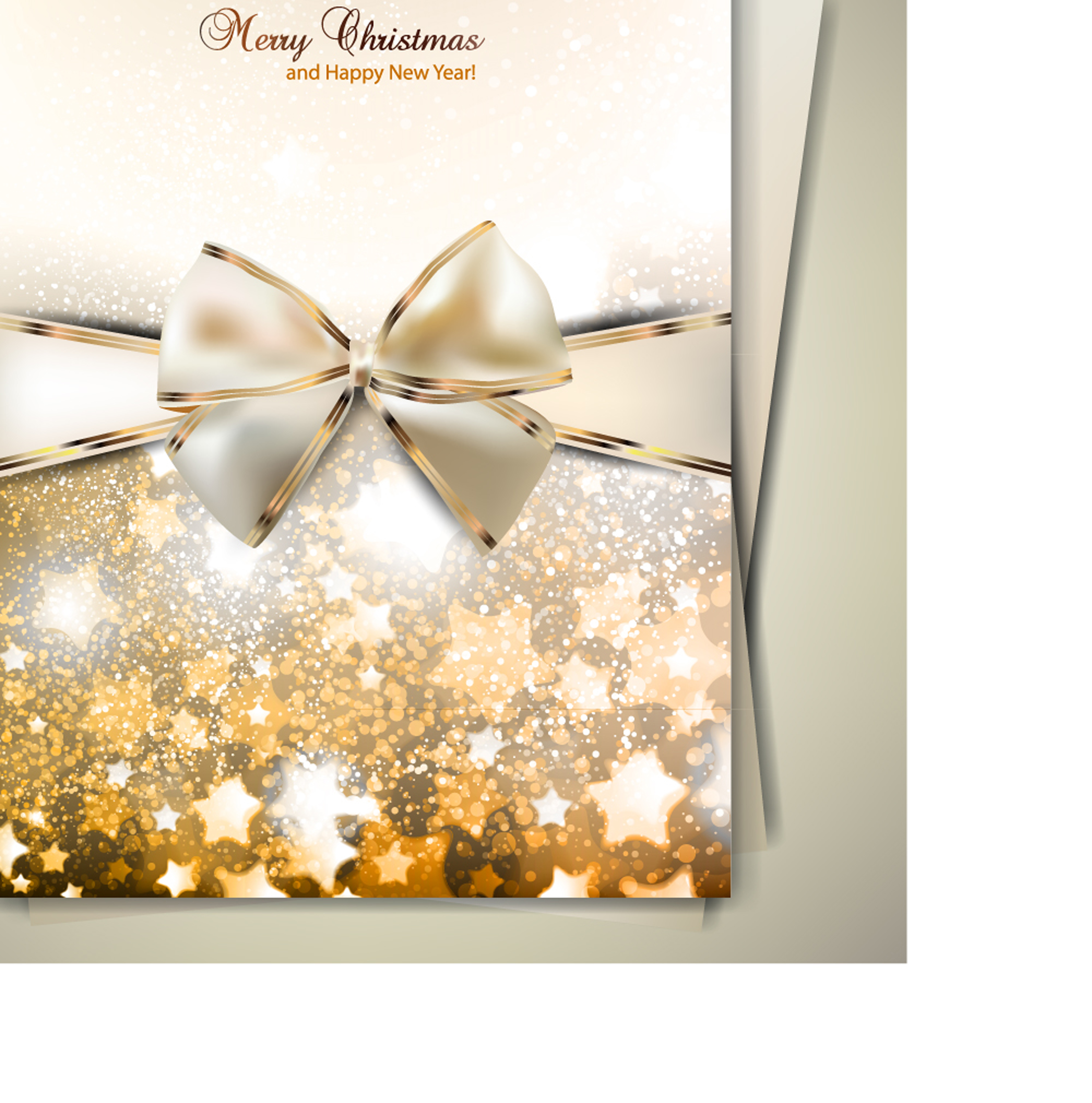 ornate christmas cards with bow vector